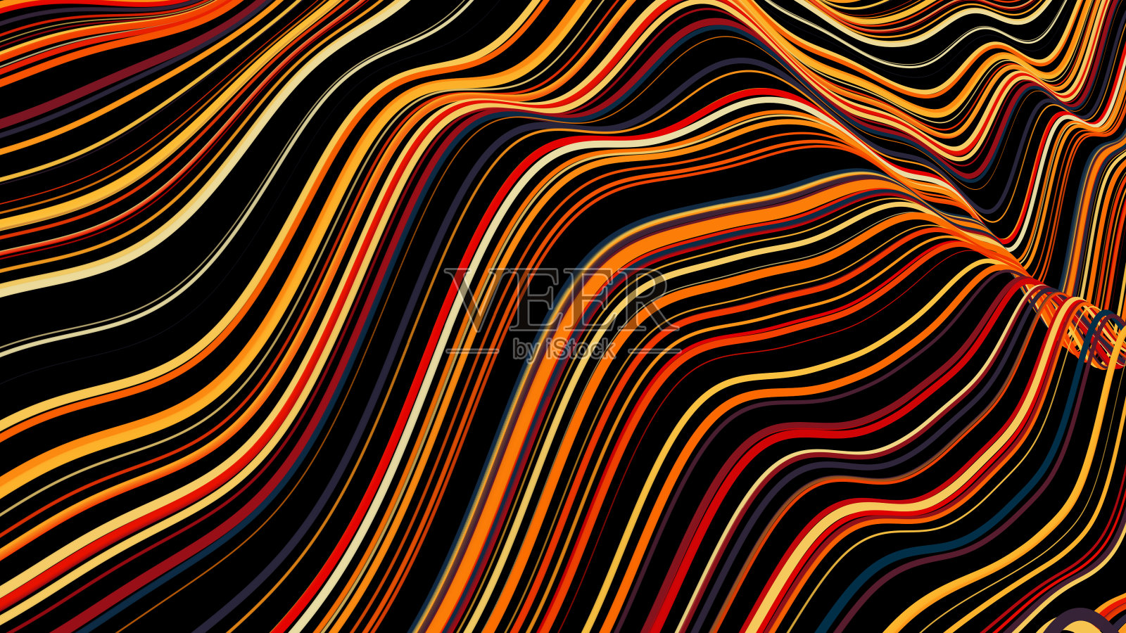 抽象的波浪线三维渲染背景插画图片素材