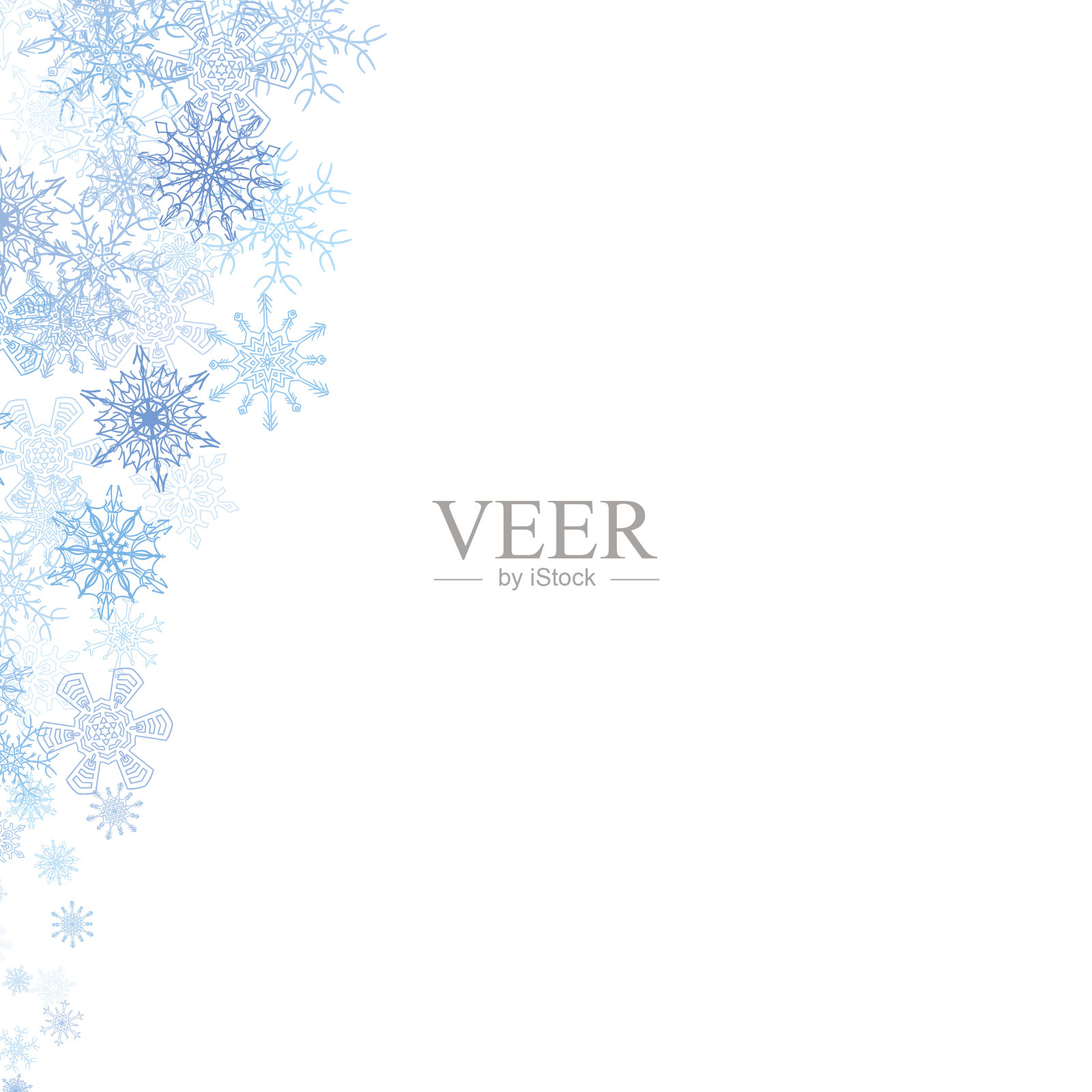 圣诞框架与小蓝色雪花设计元素图片