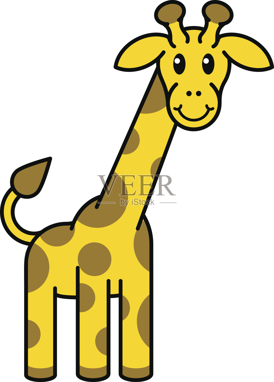 卡通动物长颈鹿设计元素图片