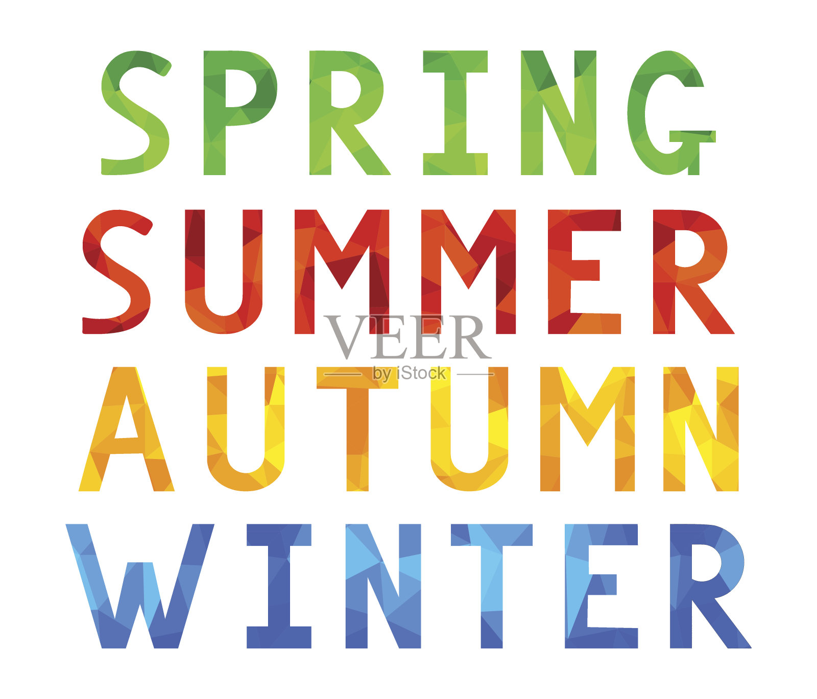 季节。春天，夏天，秋天，冬天。插画图片素材