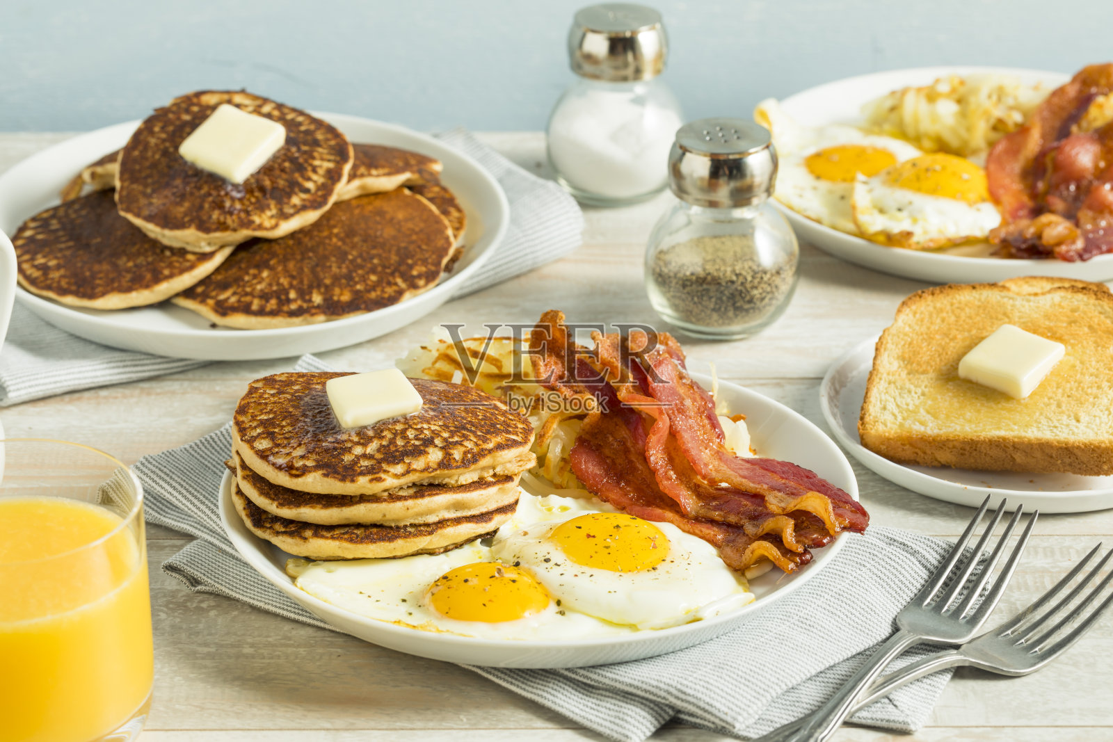健康全美式早餐照片摄影图片