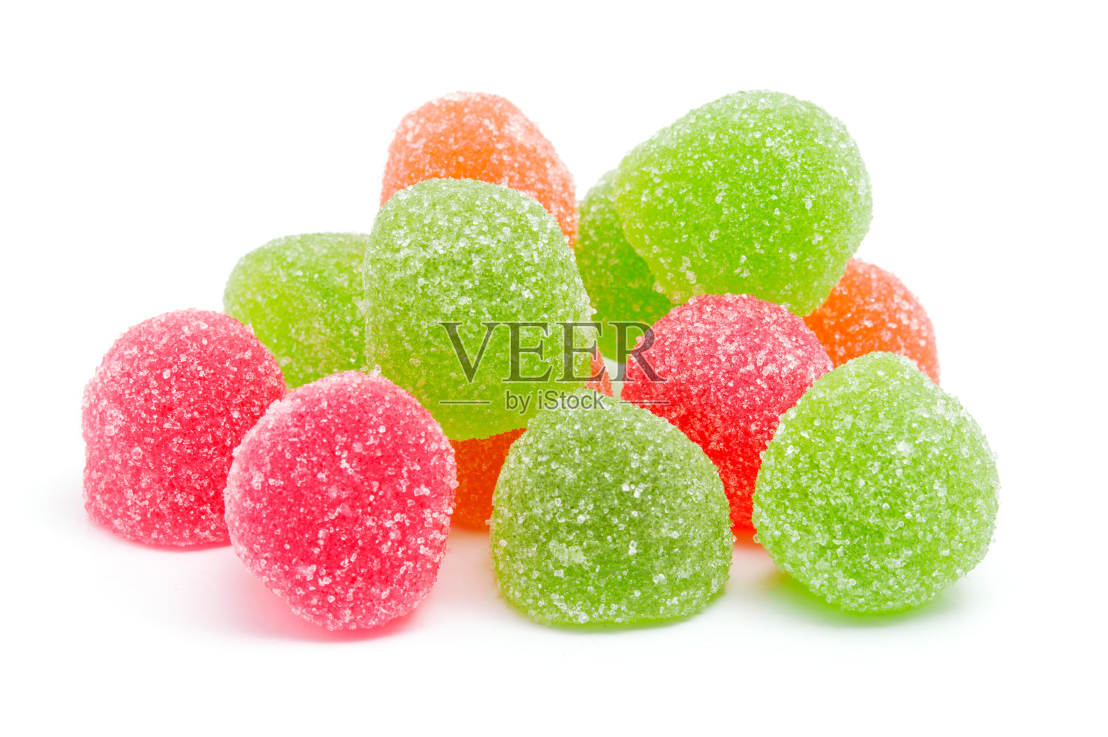 彩色果冻糖糖果孤立在白色背景照片摄影图片