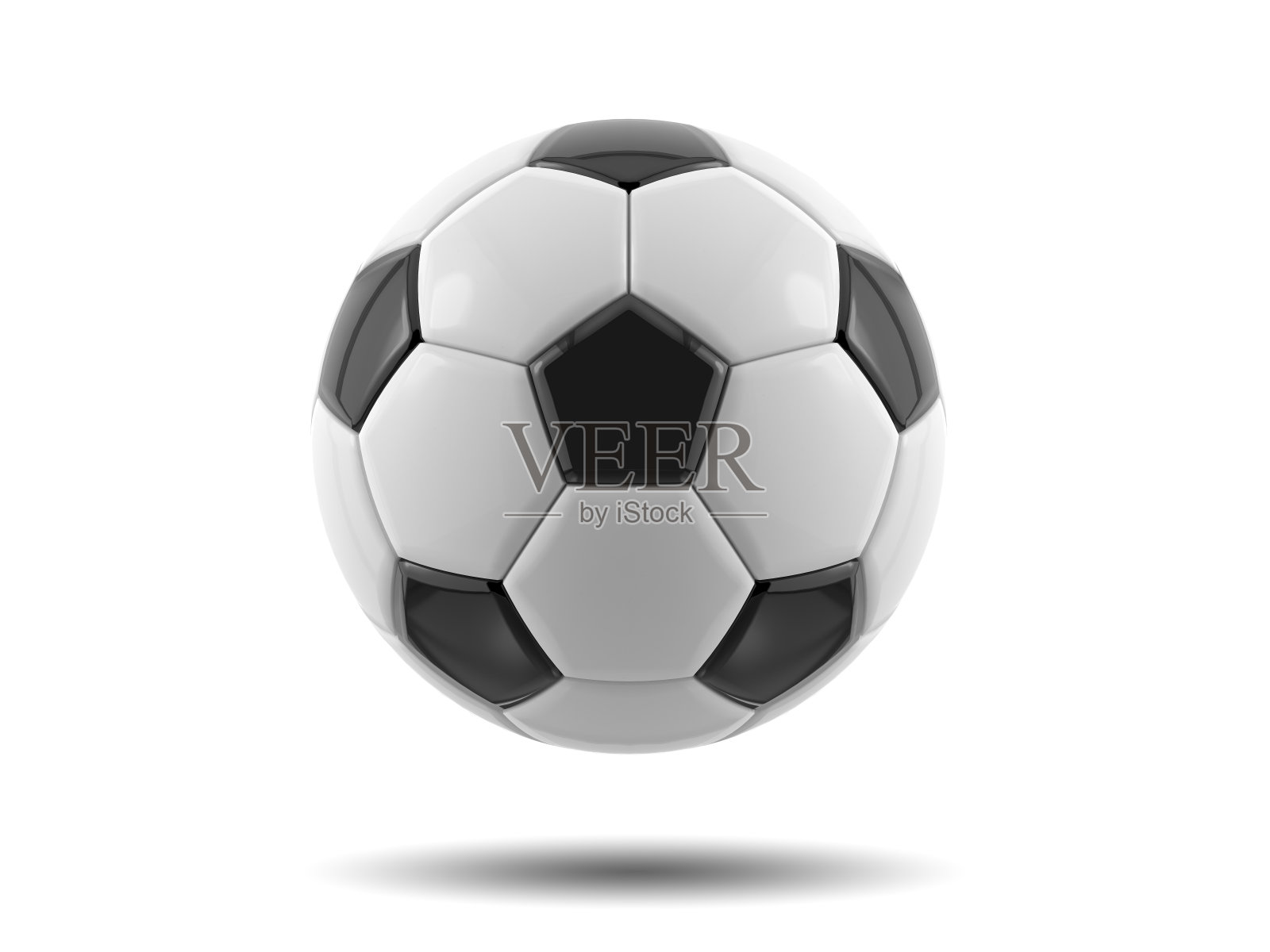 皮制的黑白足球。足球。3 d演示。照片摄影图片
