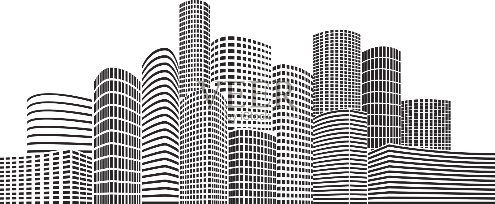 夜摩天大楼的城市插画图片素材