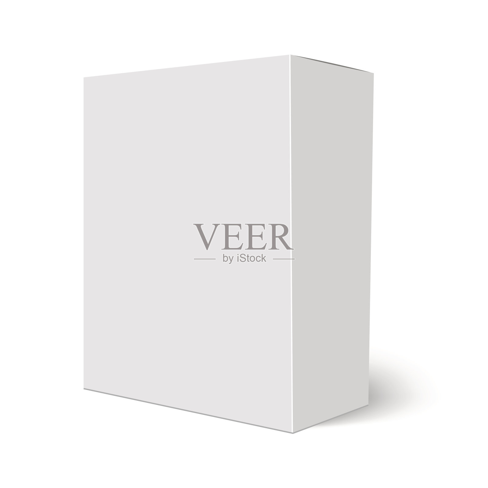 空白垂直纸盒模板立在白色背景上。矢量图插画图片素材
