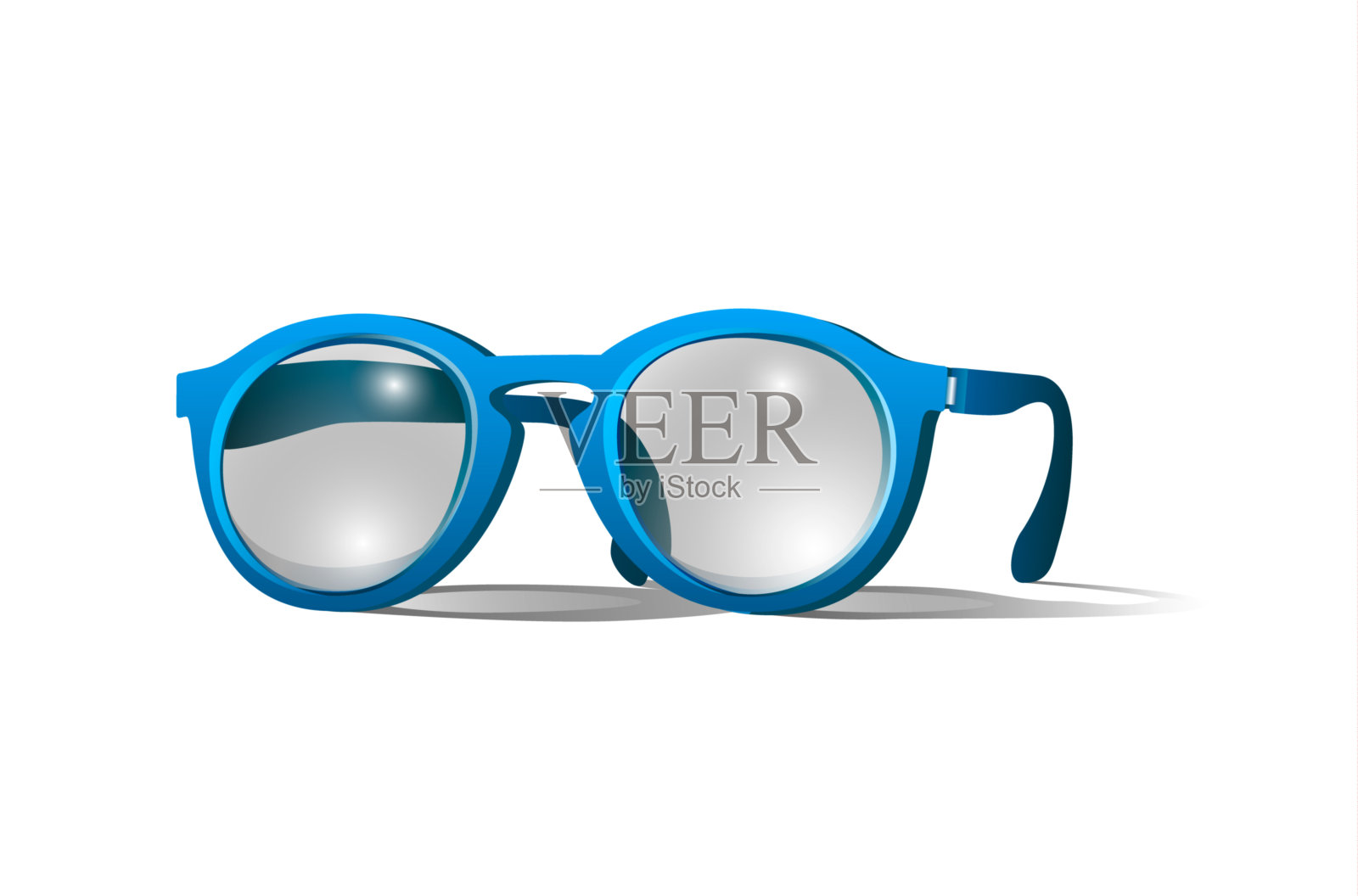蓝颜色的眼镜设计元素图片