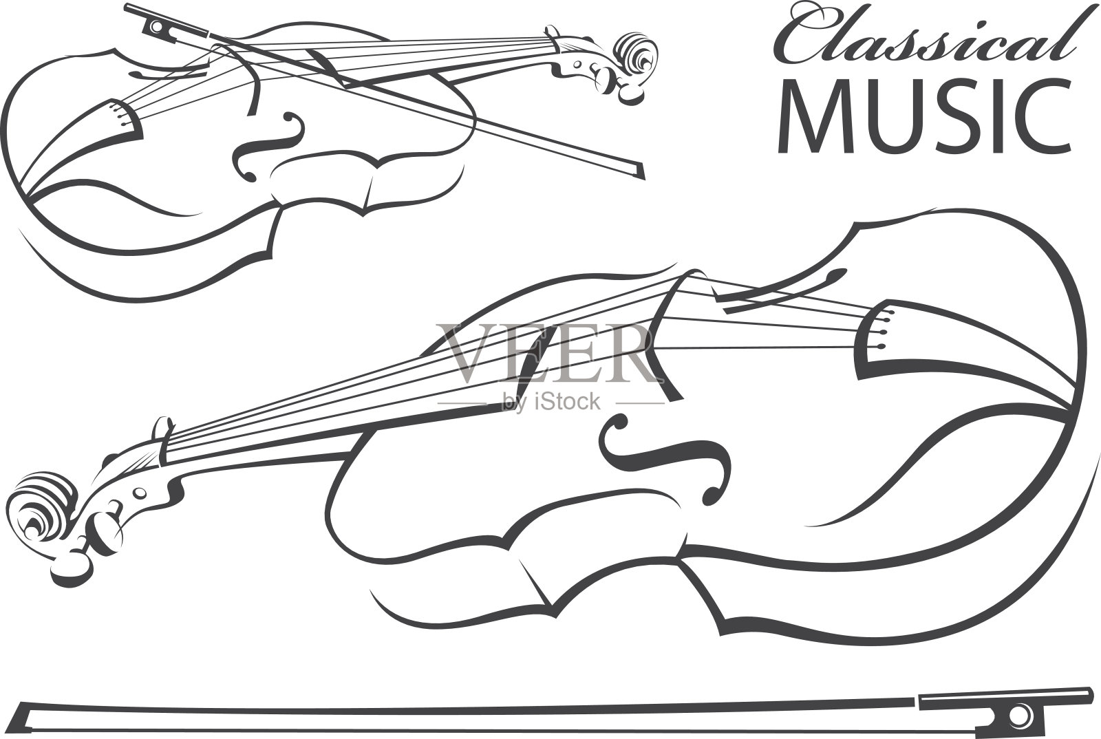 小提琴的形象插画图片素材