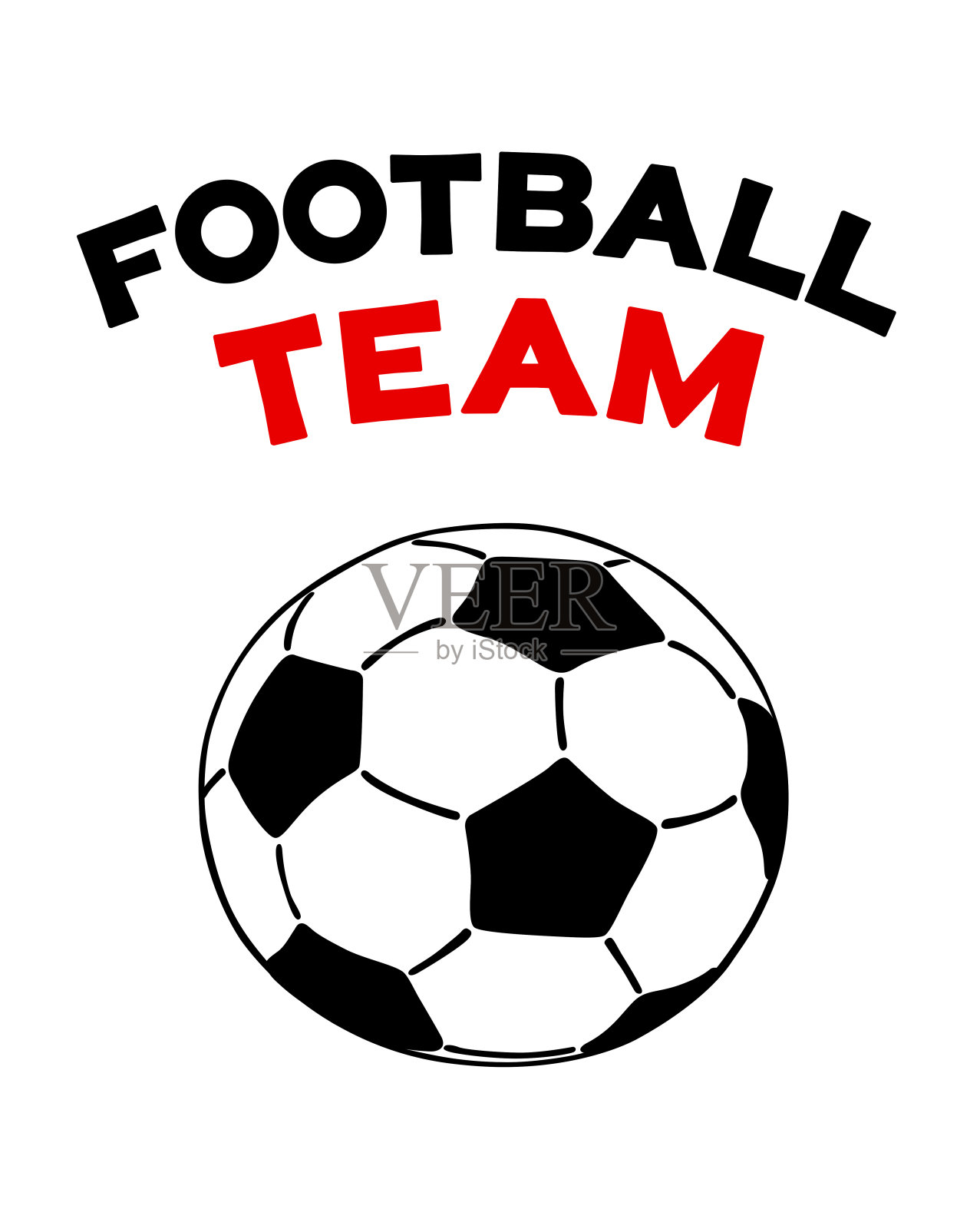 足球图标孤立的平面矢量插图与文本足球队字母插画图片素材