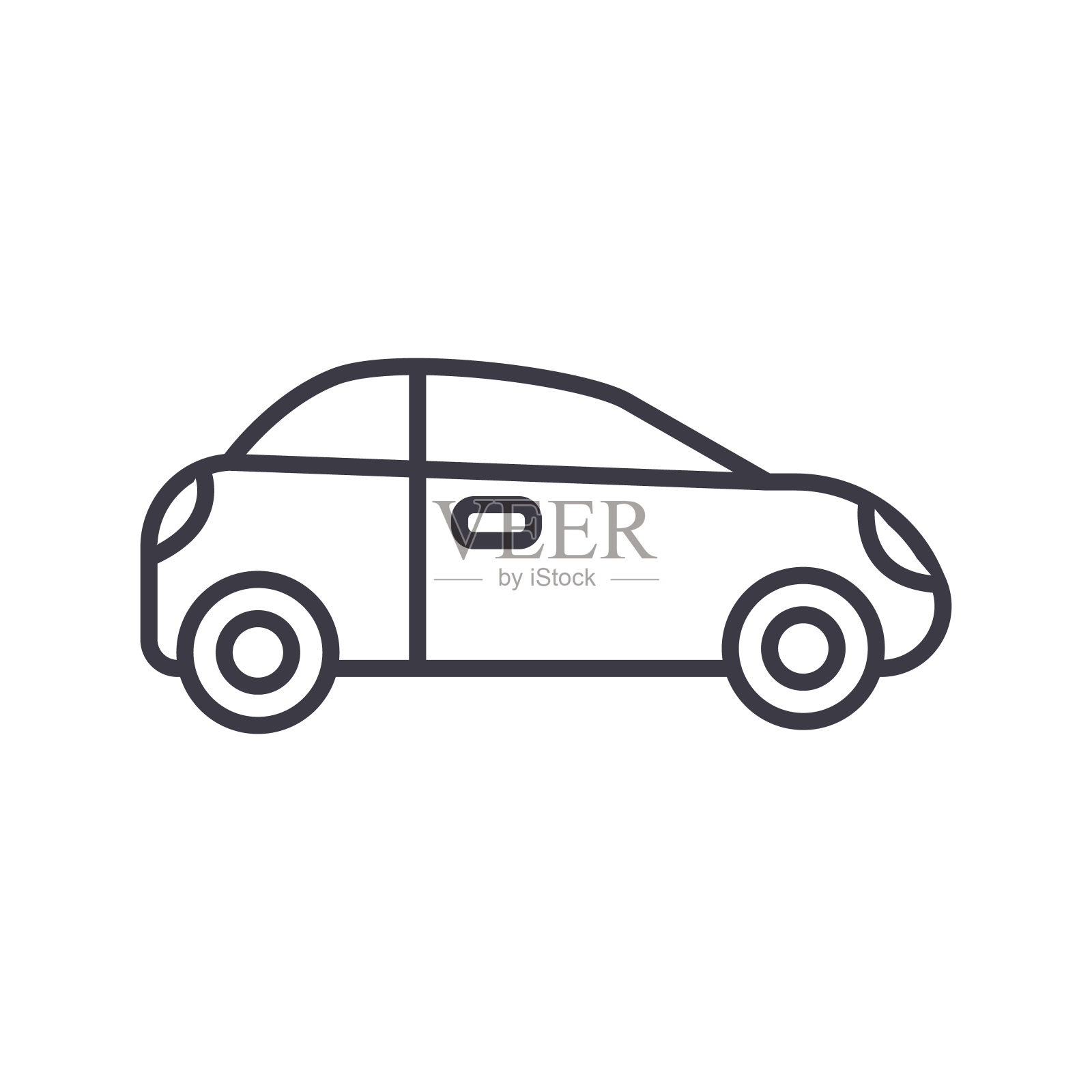 汽车，轿车，车辆矢量线图标，标志，背景插图，可编辑笔画图标素材