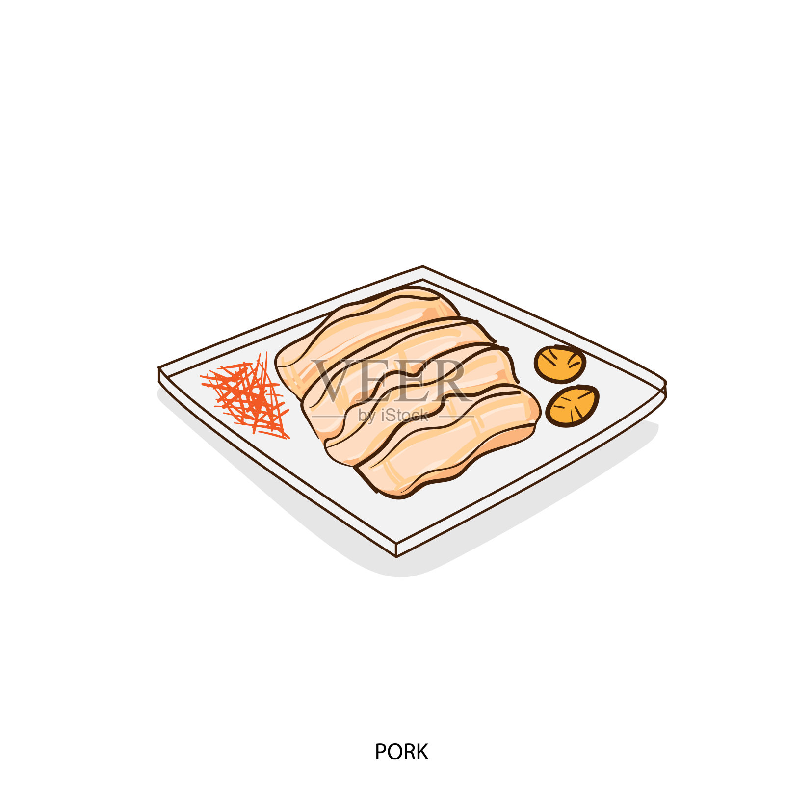 食物物体猪肉手绘设计元素图片