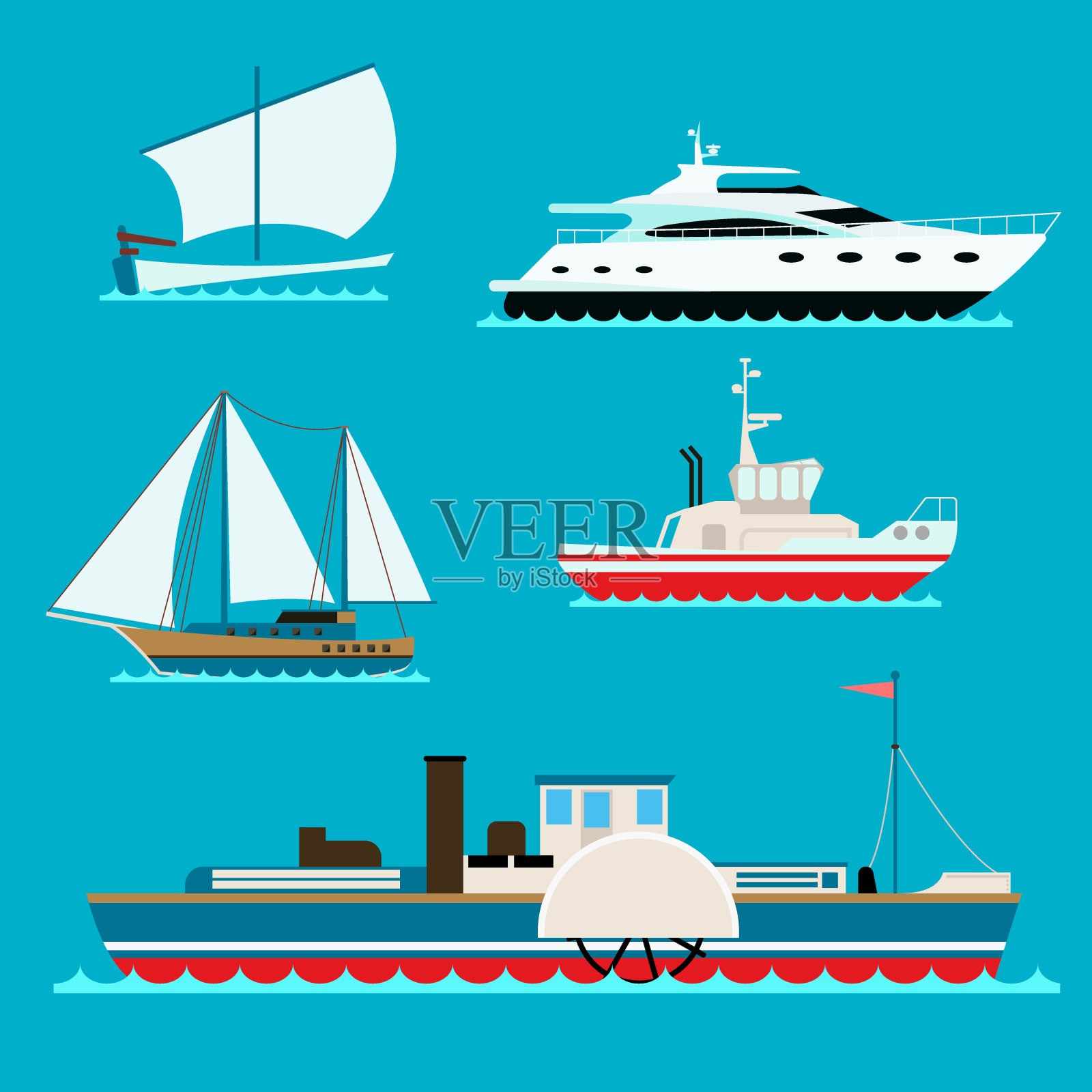 船舶巡洋舰船舶海洋标志船舶旅游产业矢量帆船邮轮海洋标志插画图片素材