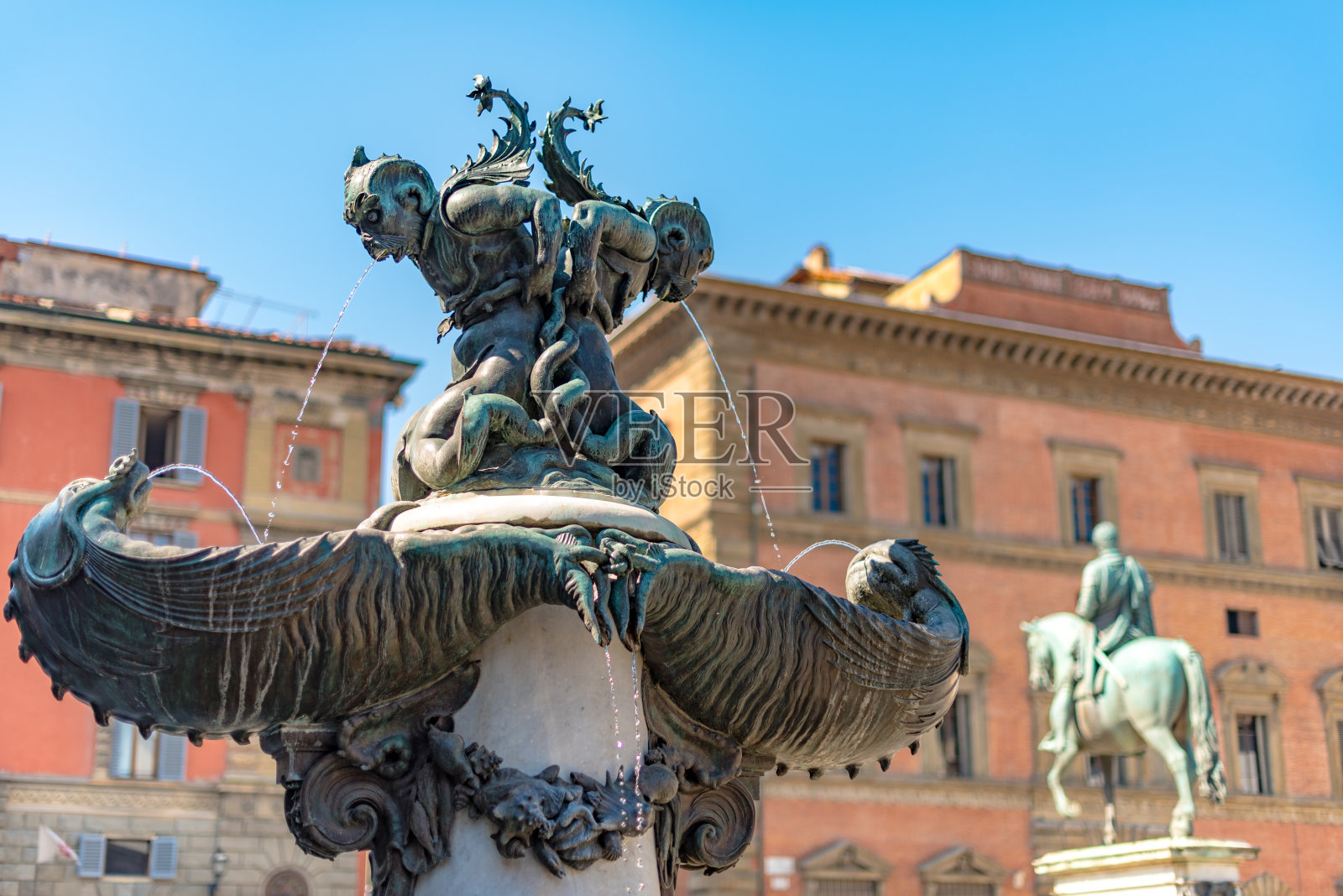 喷泉在佛罗伦萨。照片摄影图片