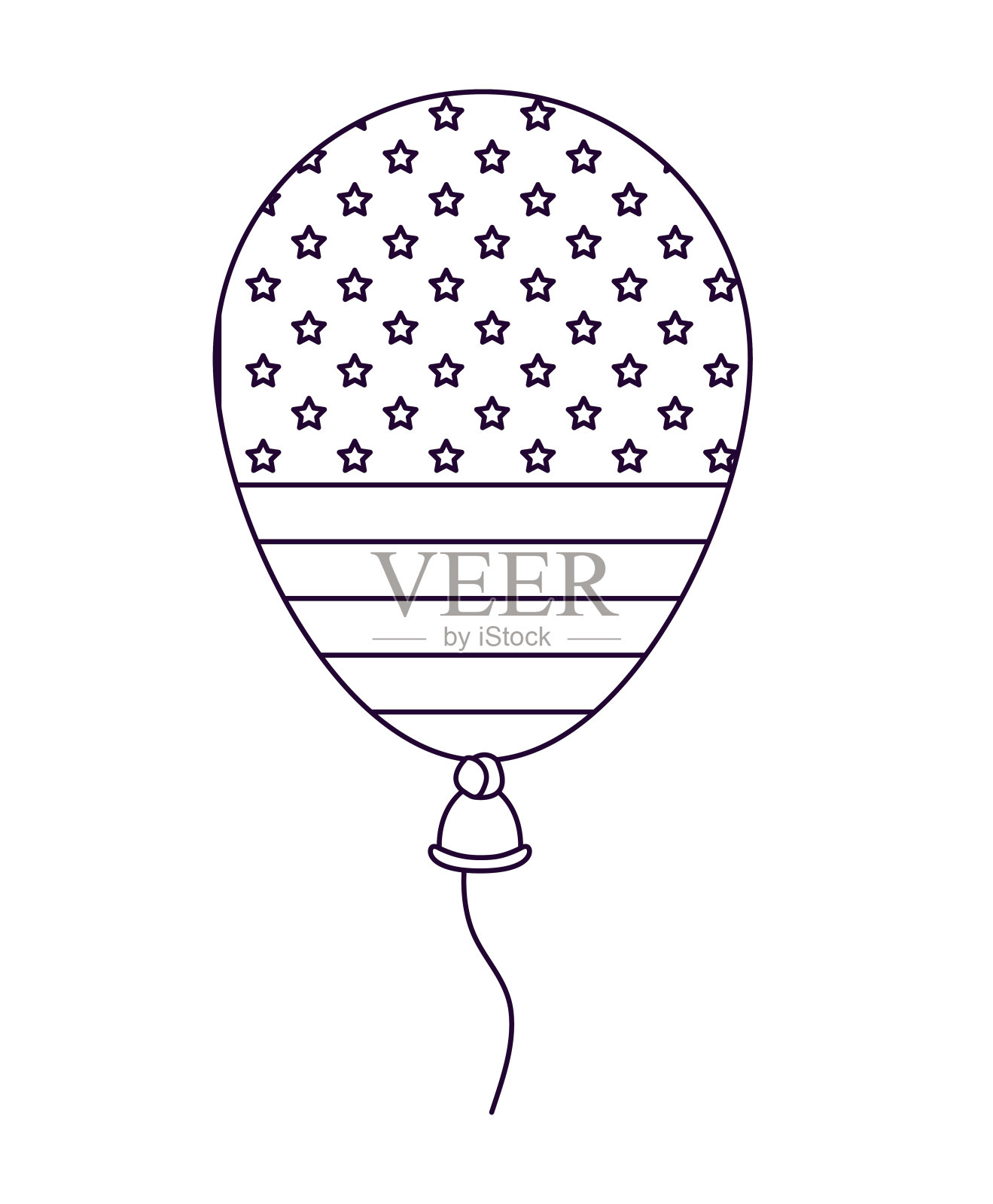 爱国气球空气隔离图标设计插画图片素材