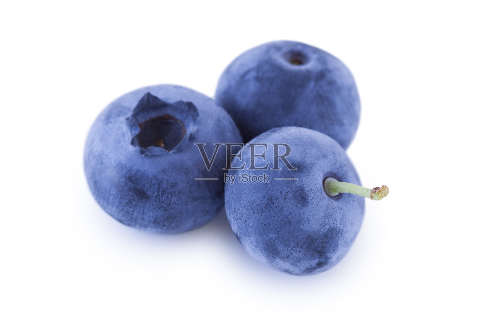 三个蓝莓被隔离在白色上照片摄影图片