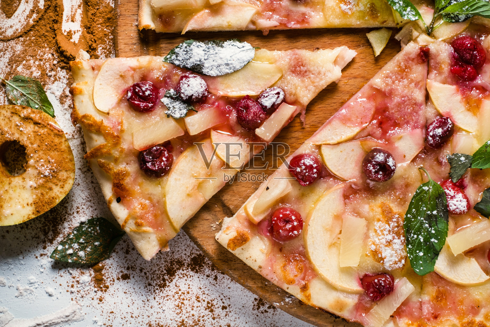 食物摄影苹果派水果披萨概念照片摄影图片