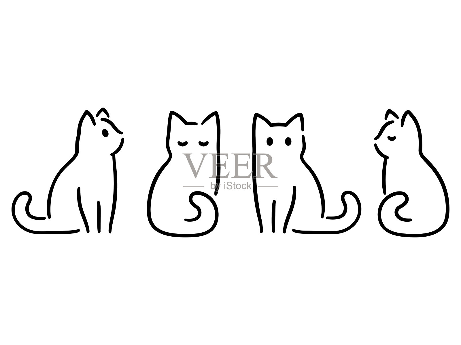 最小的猫画插画图片素材