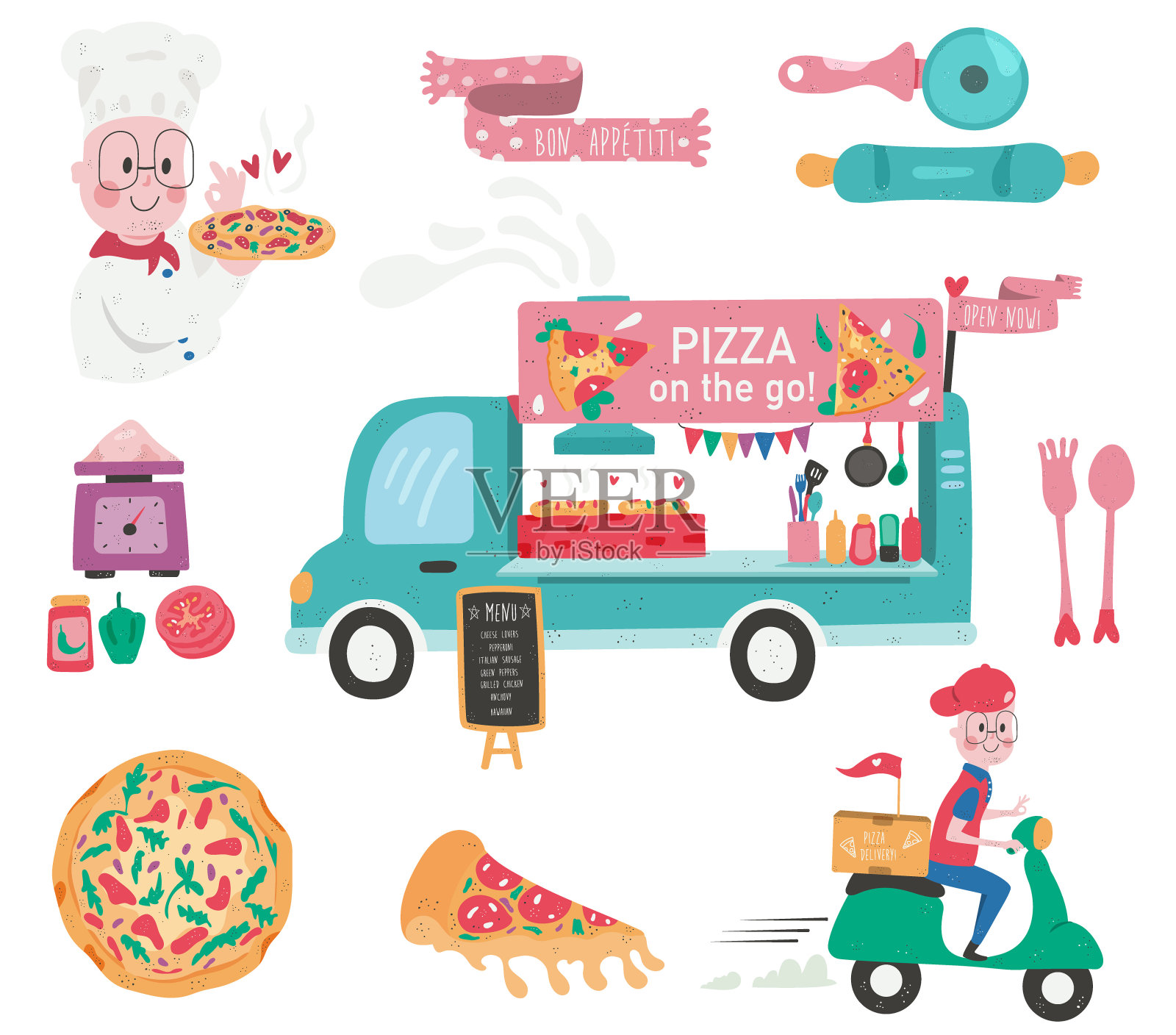 披萨插画图片素材