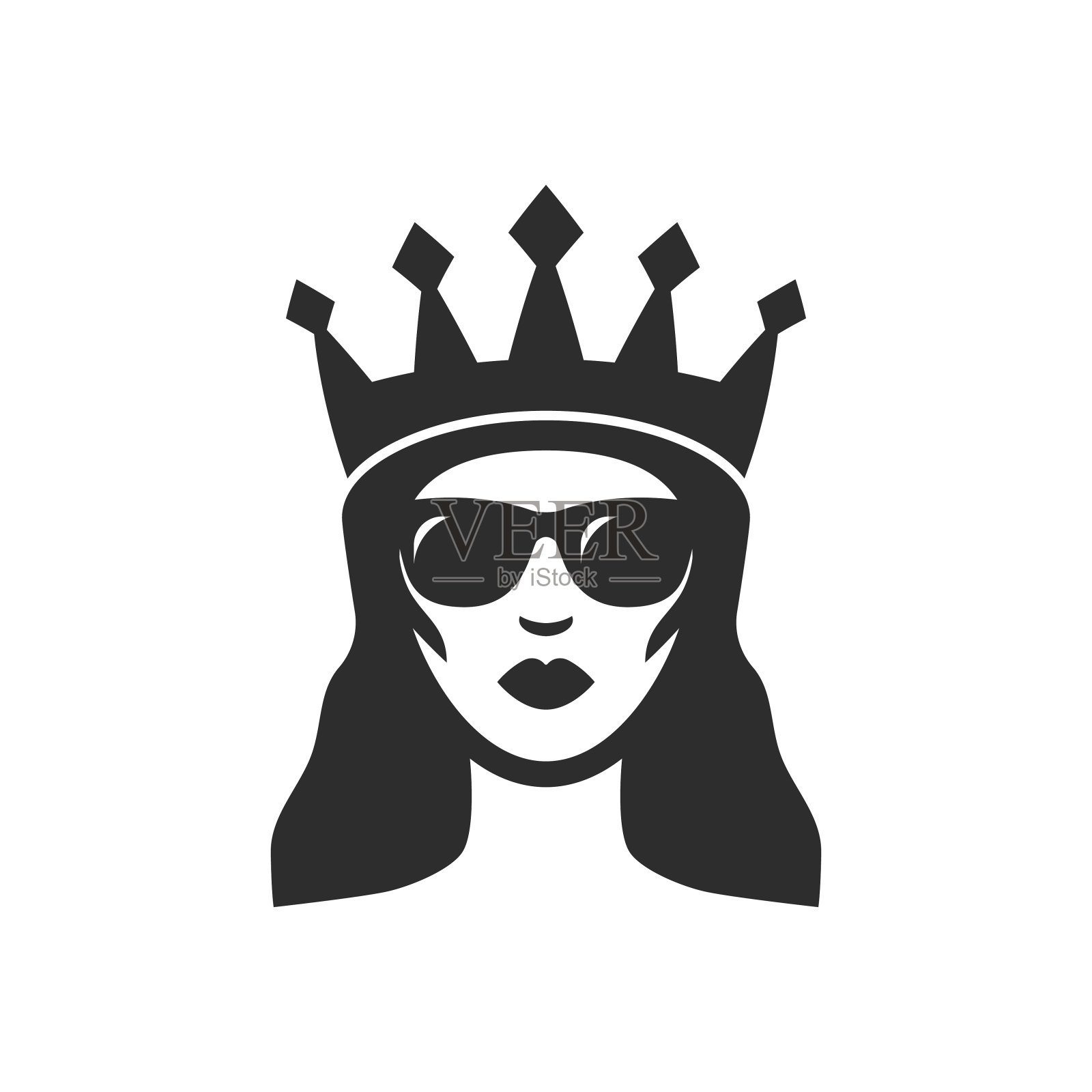 戴墨镜的酷女王插画图片素材