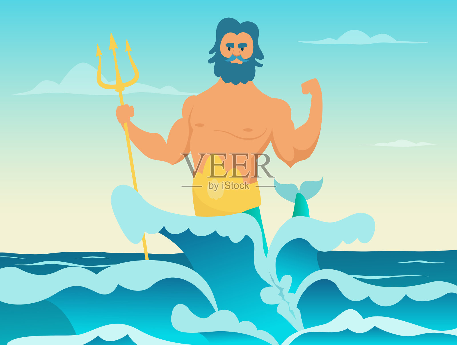 波塞冬希腊的海神插画图片素材