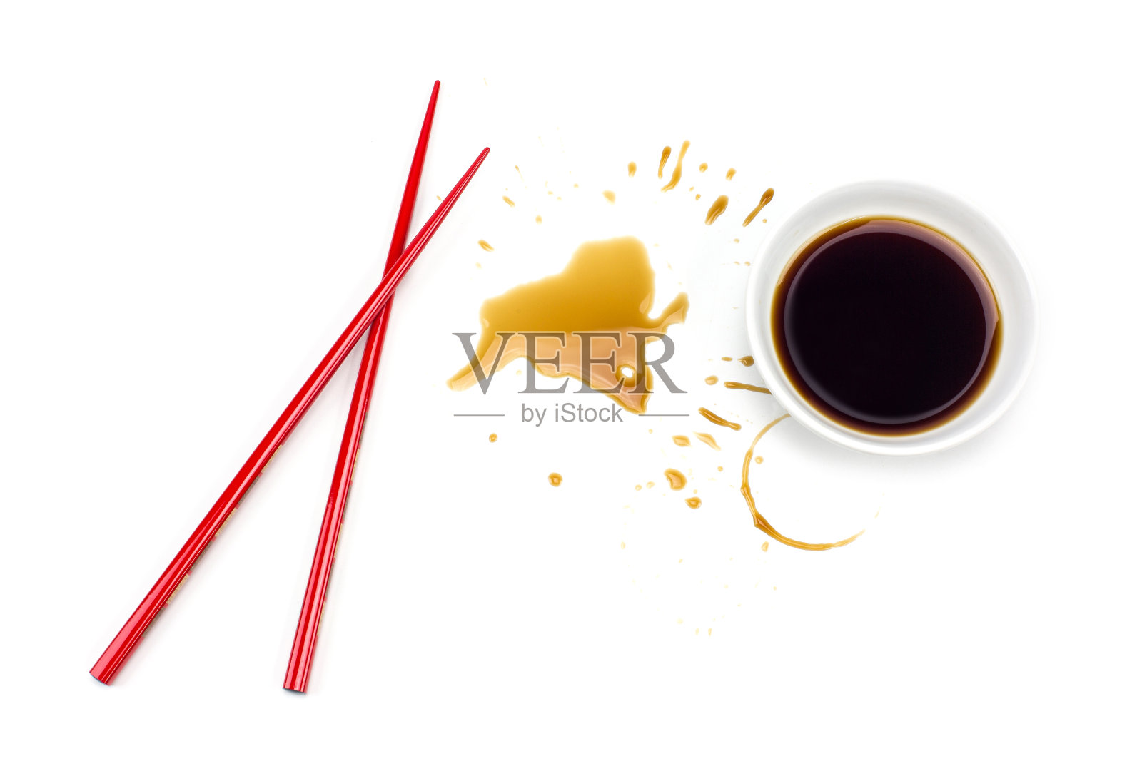 日本的带酱油的筷子照片摄影图片