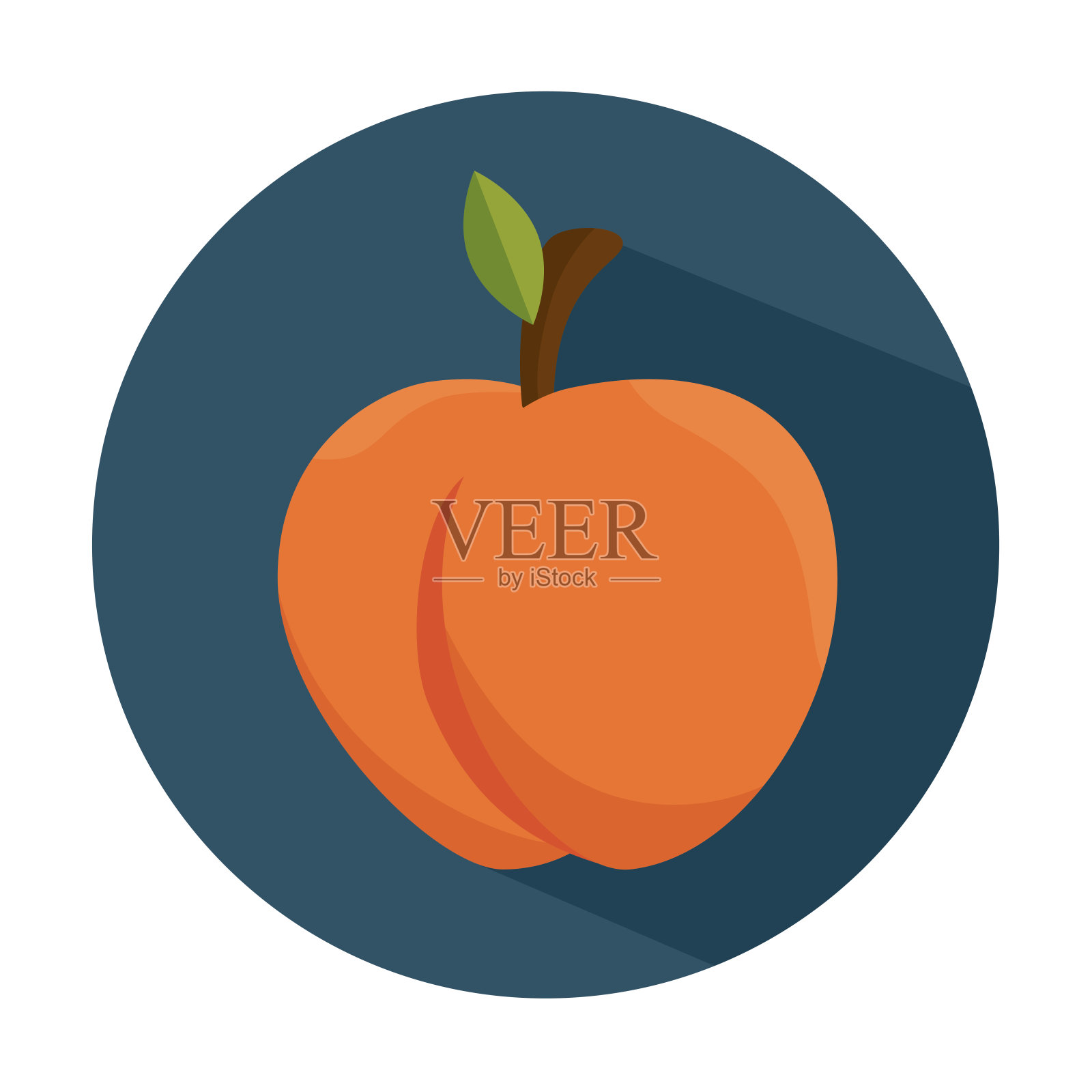 美味的桃子健康的水果插画图片素材