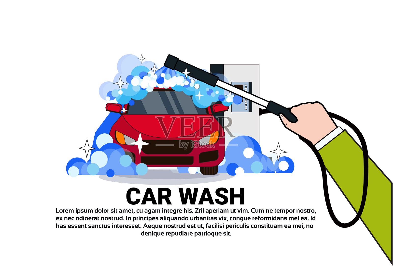 Lavagem de carro ilustração do vetor. Ilustração de lavagem - 22263405