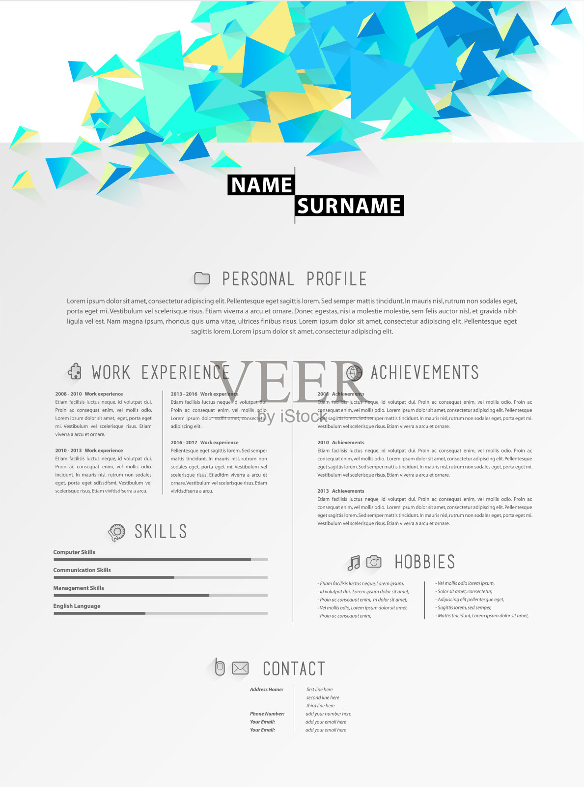 CreativeCV / resume模板。插画图片素材