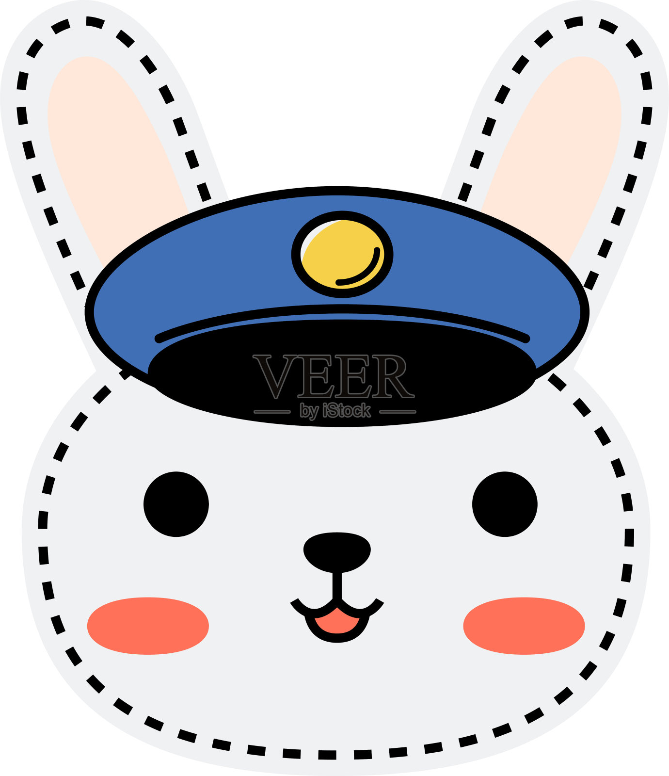 警察白兔设计元素图片