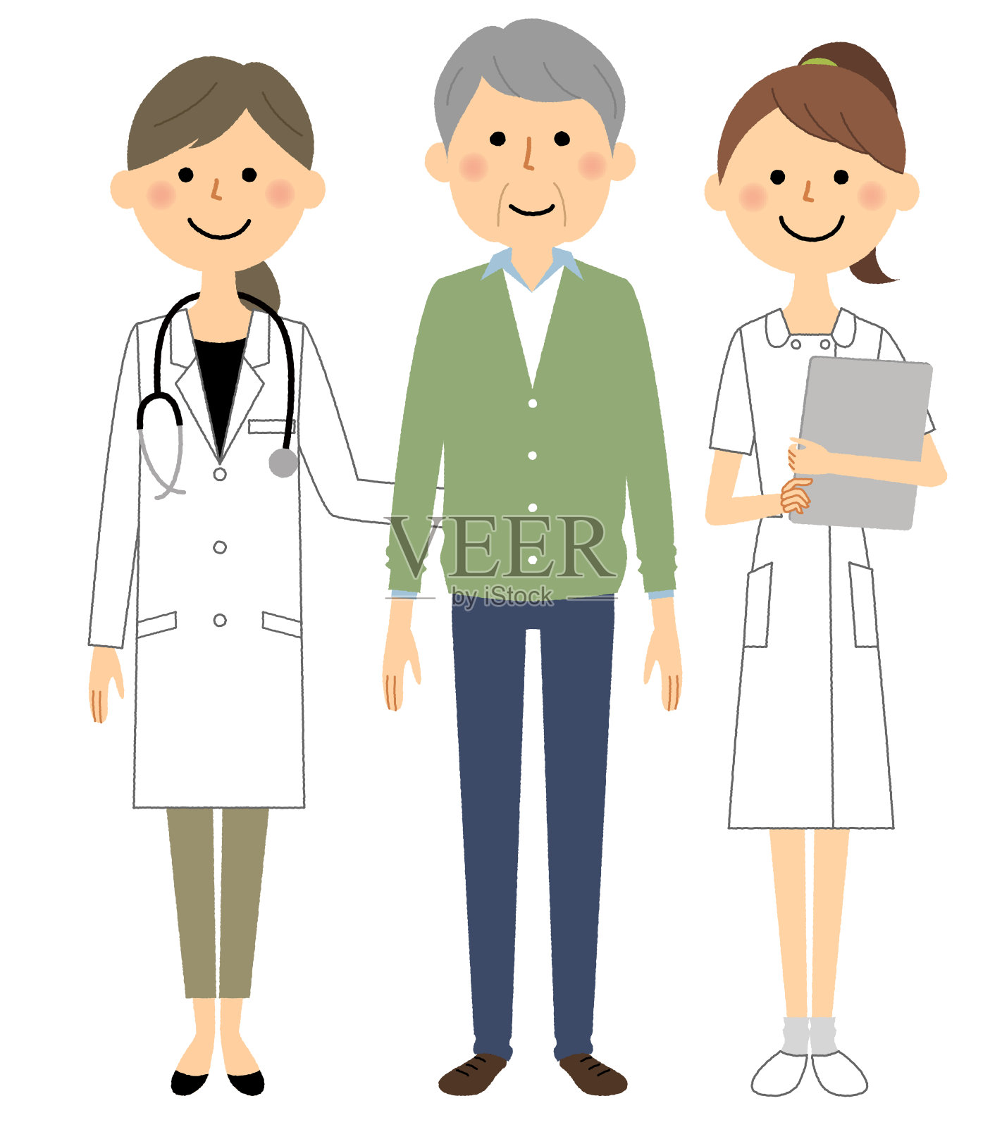 医生，护士和病人插画图片素材