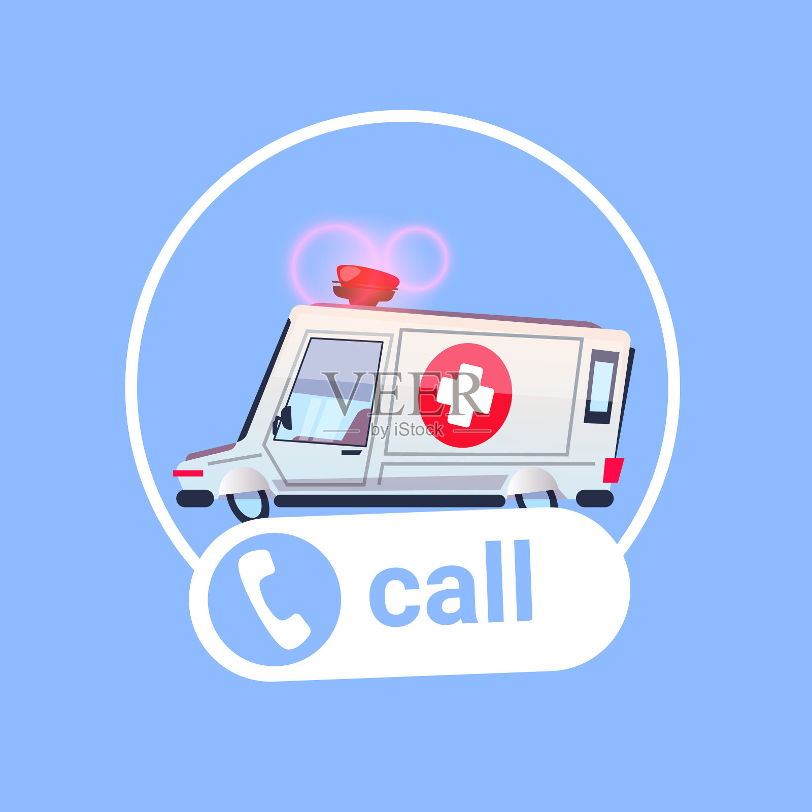 救护车呼叫图标急救紧急医疗帮助设计元素图片