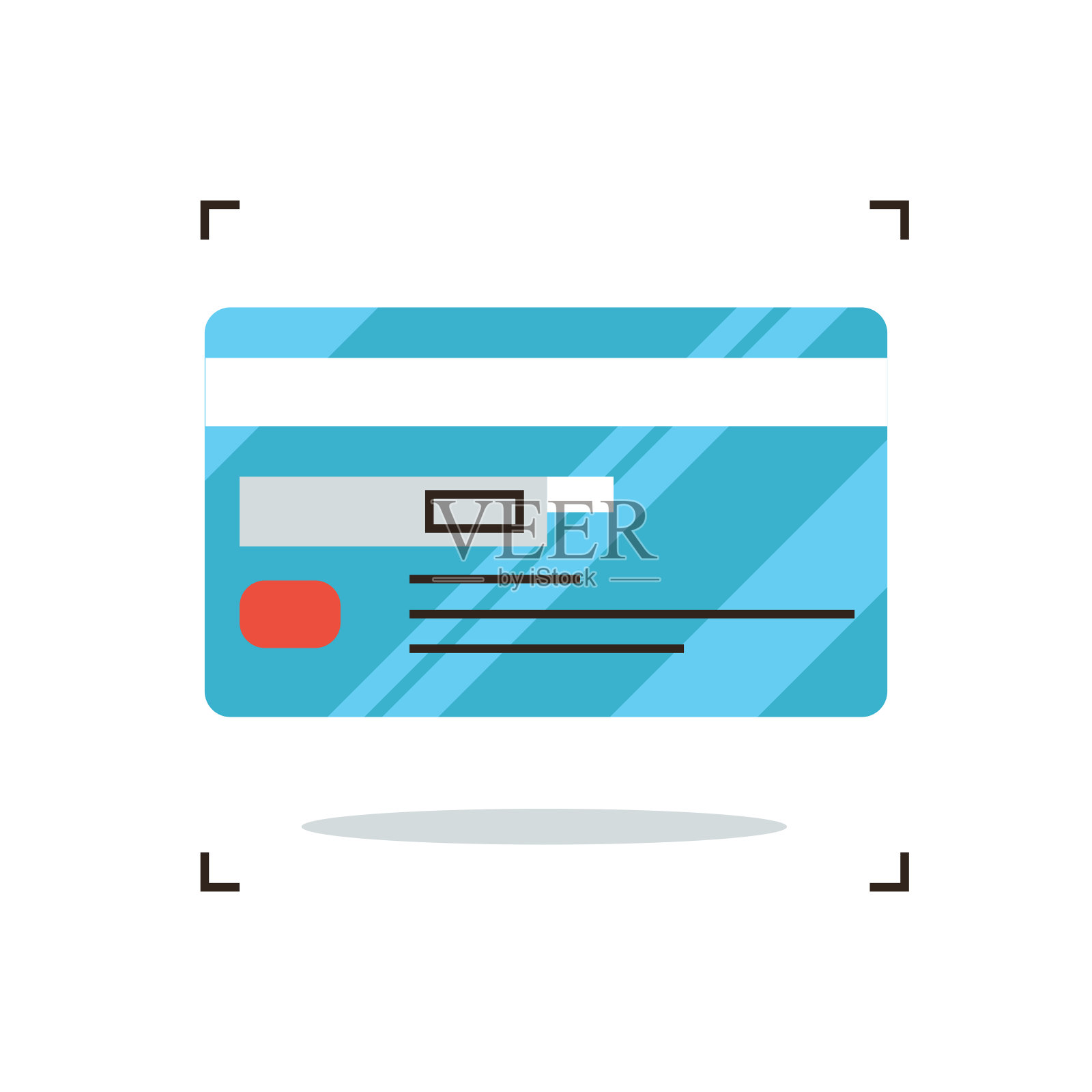 信用卡平线图标概念插画图片素材