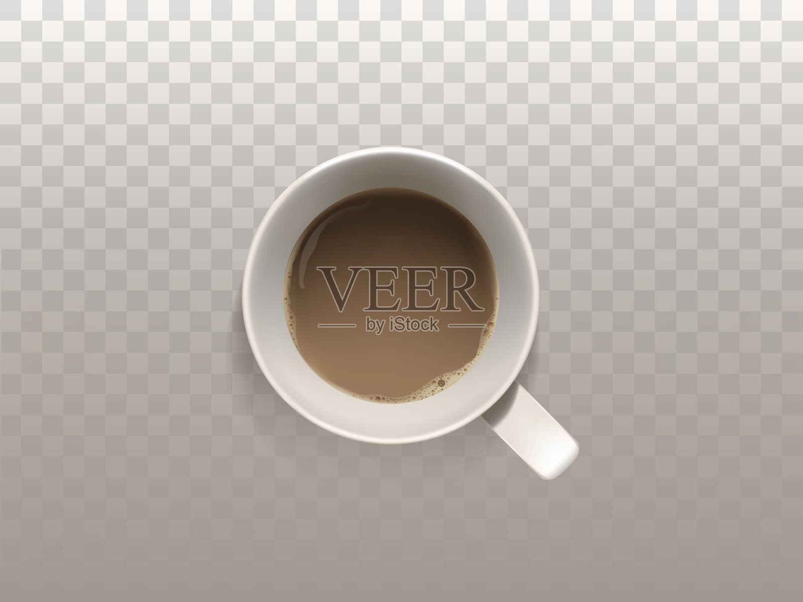 向量现实的白色咖啡杯，俯视图设计元素图片