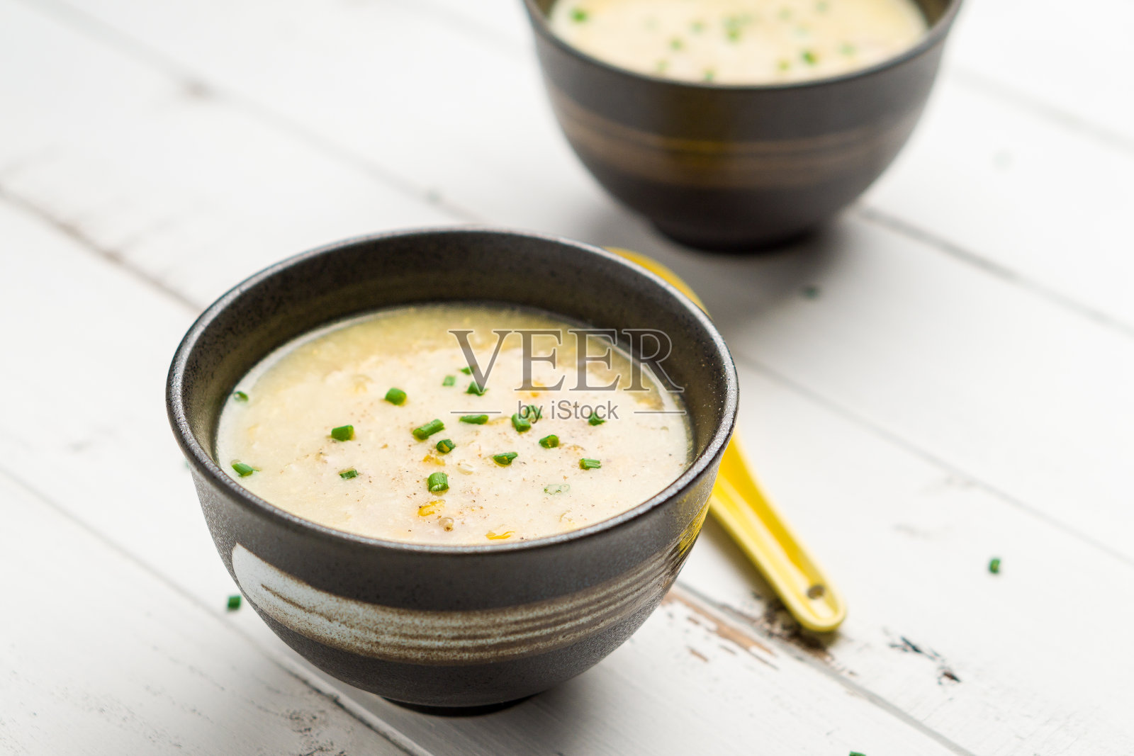 健康的中国玉米汤。照片摄影图片
