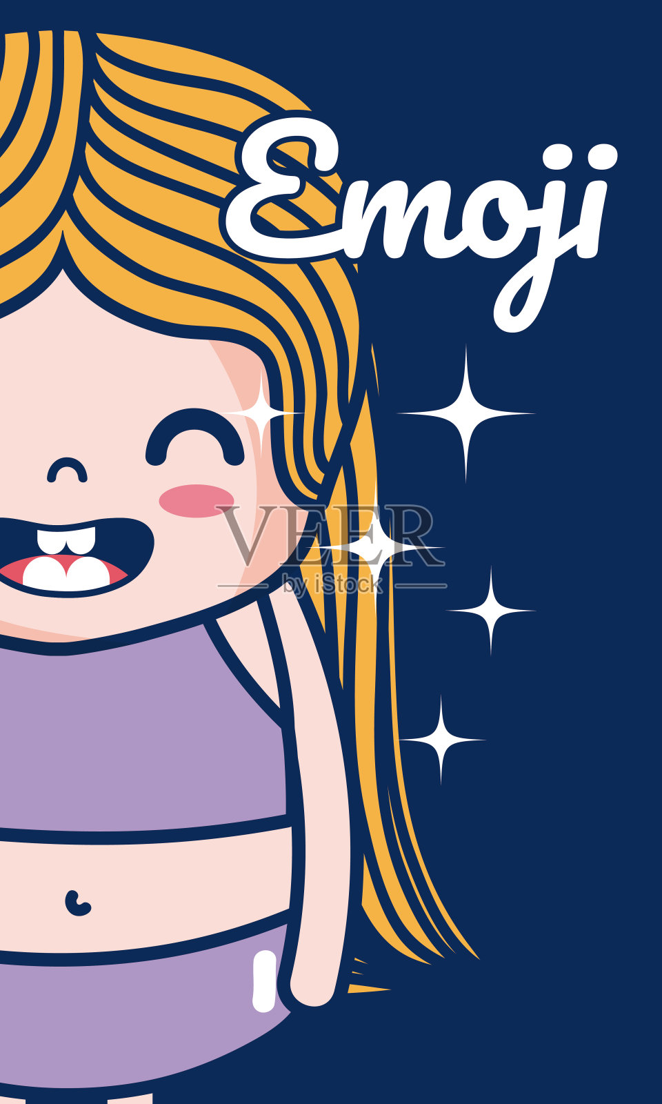 可爱女孩emoji插画图片素材