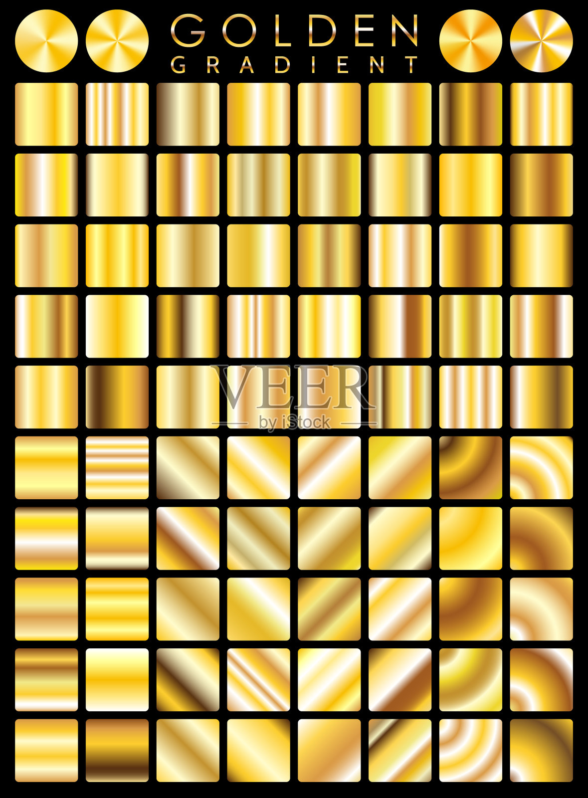 金色背景纹理矢量图标无缝模式。光线，现实，优雅，闪亮，金属和金色渐变插图。网格向量。设计框架，丝带，硬币，抽象插画图片素材
