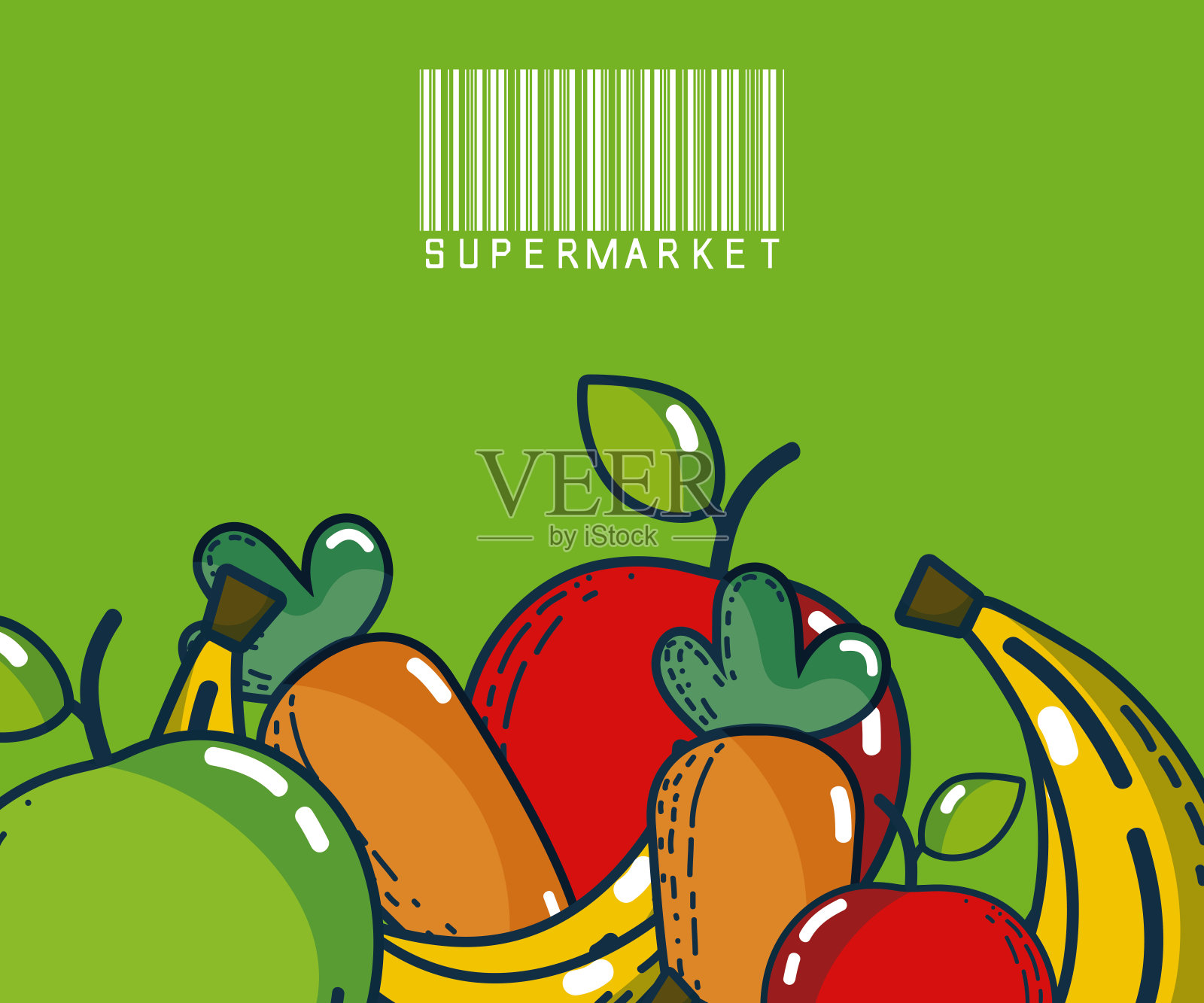 水果和蔬菜超市产品插画图片素材