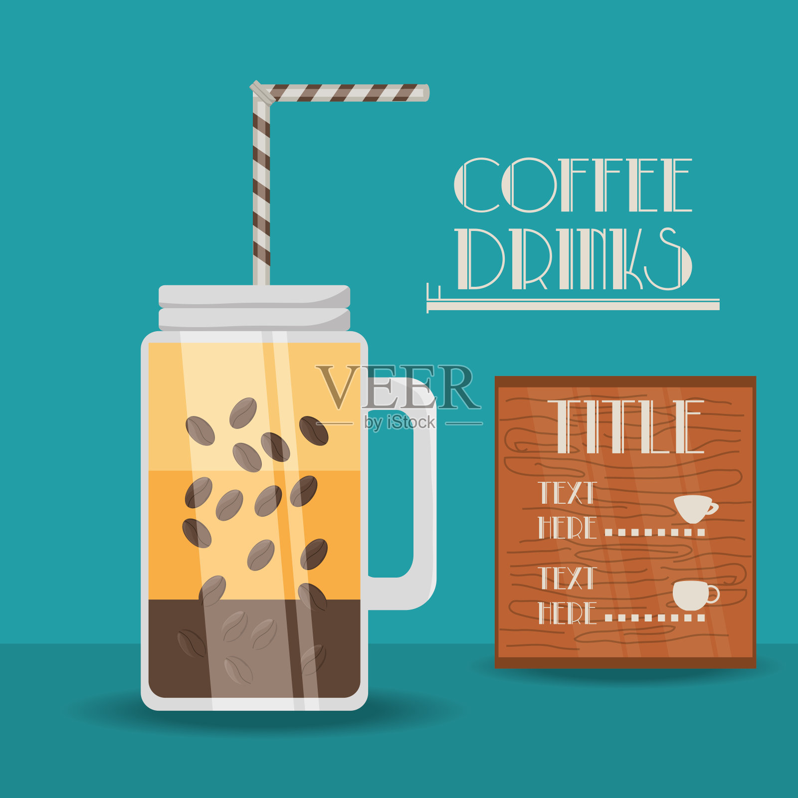 平面概念类型的咖啡饮料插画图片素材