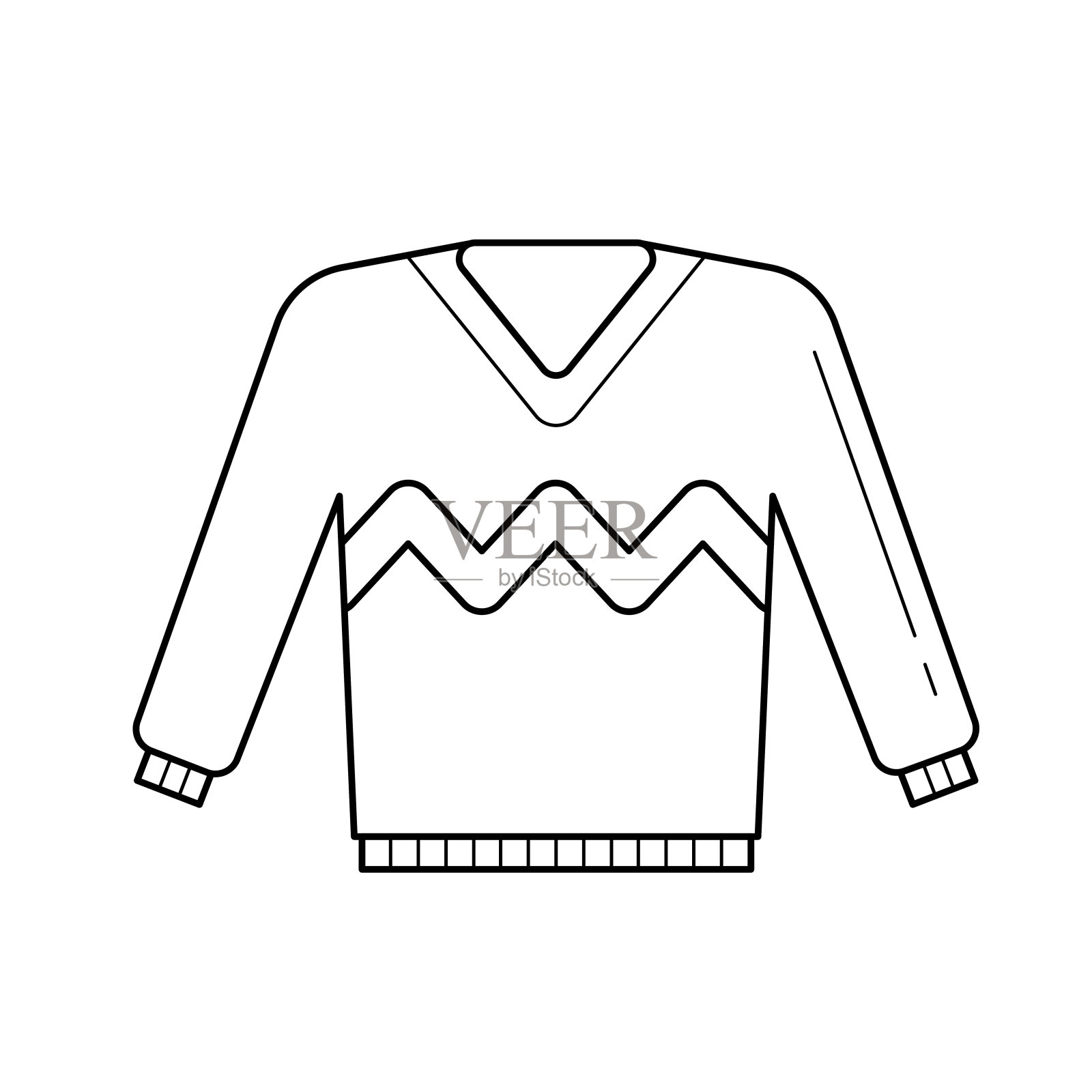 毛衣矢量线图标设计元素图片