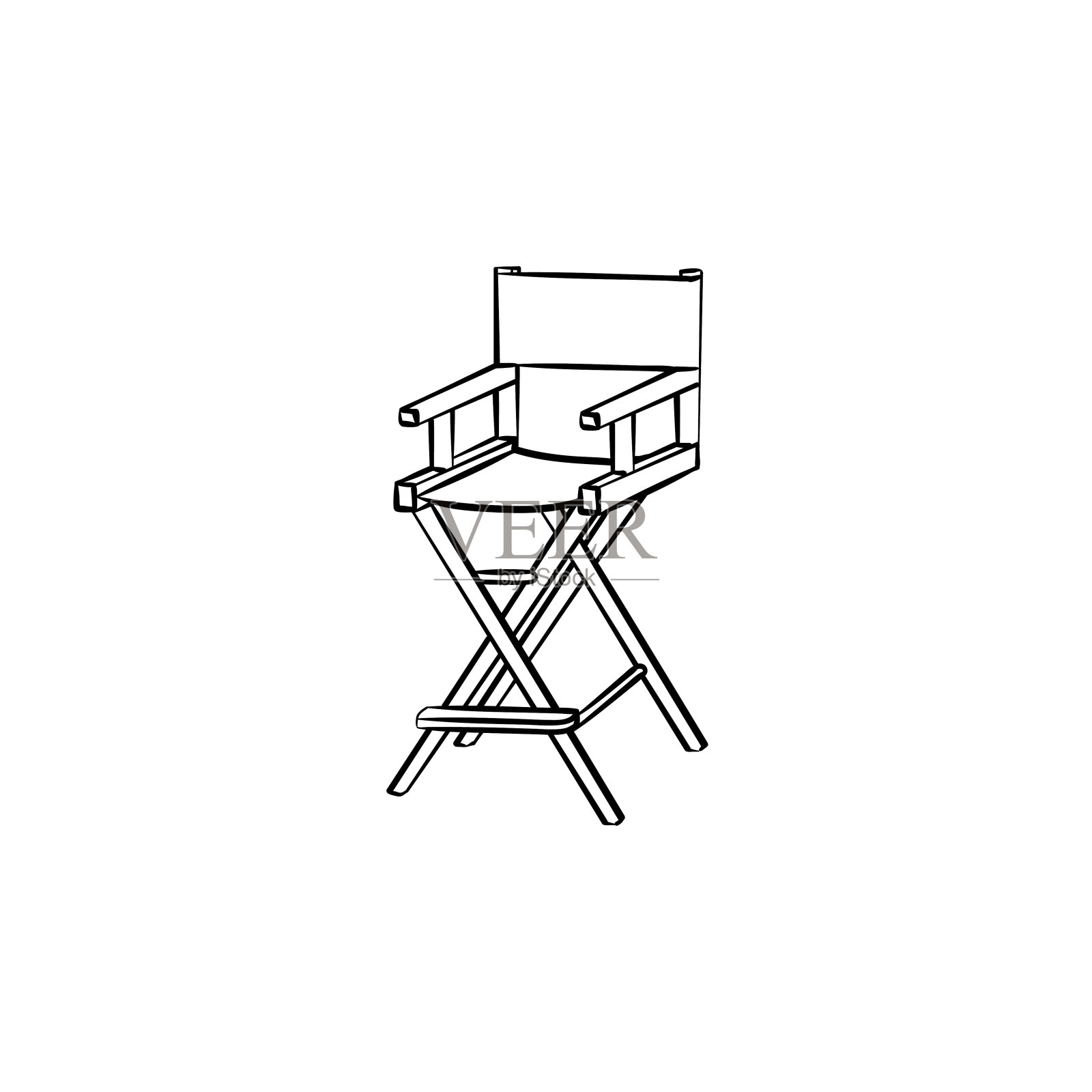电影导演椅子手绘草图图标图标素材