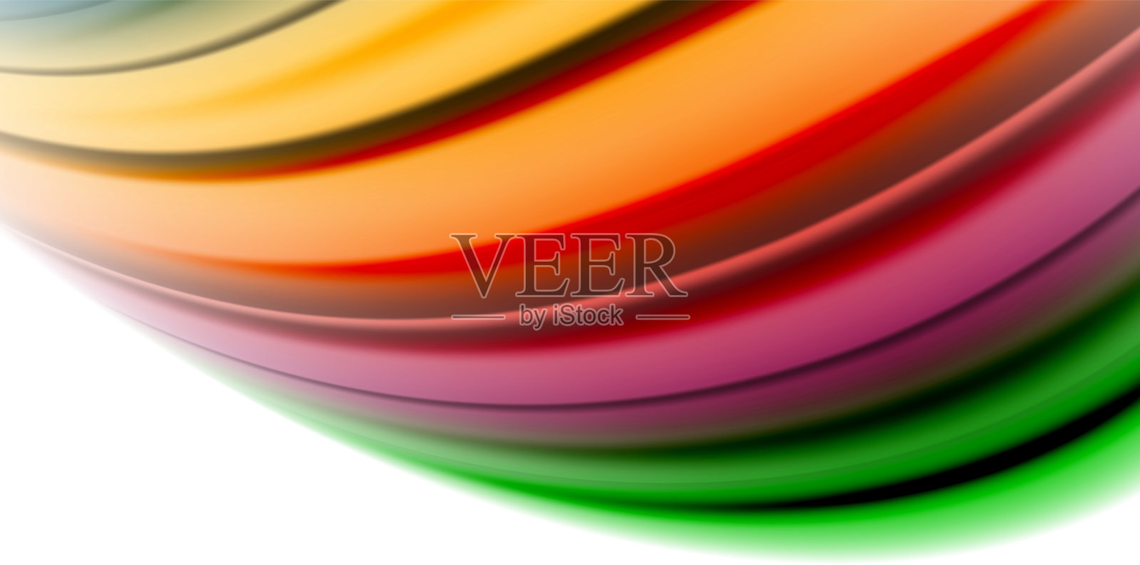 啫喱液体流动的彩虹风格色彩，波浪抽象的背景，现代简约多彩的设计插画图片素材