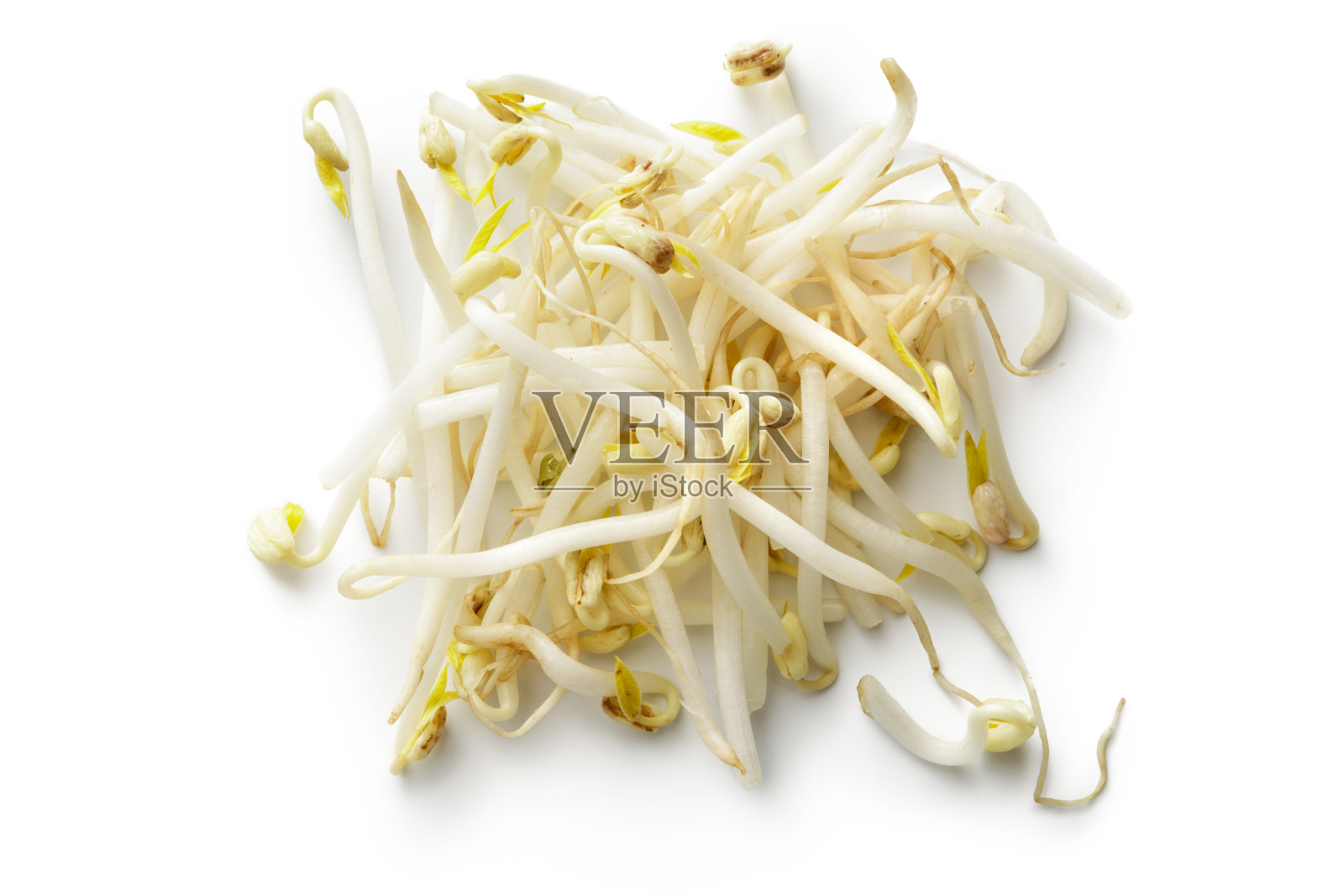 蔬菜:在白色背景上分离的绿豆芽照片摄影图片