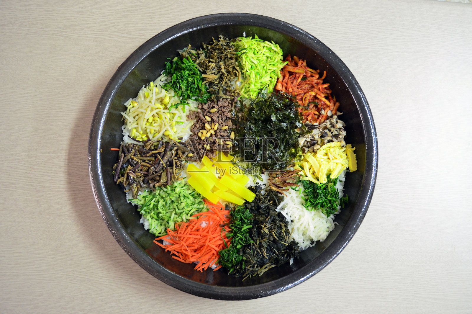韩国传统美食全州石锅拌饭照片摄影图片