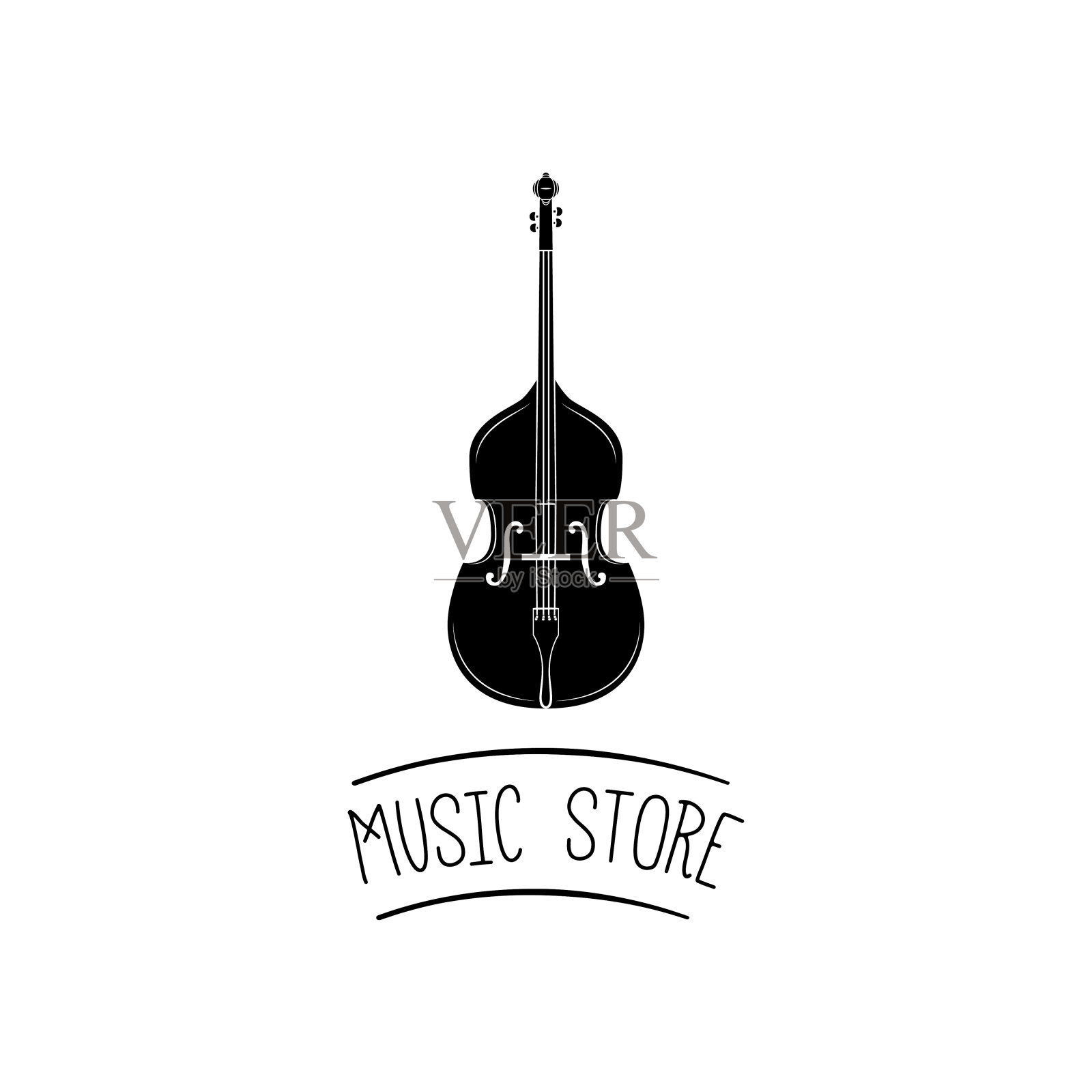 小提琴图标。音乐商店的标签图标。乐器的象征。向量。插画图片素材