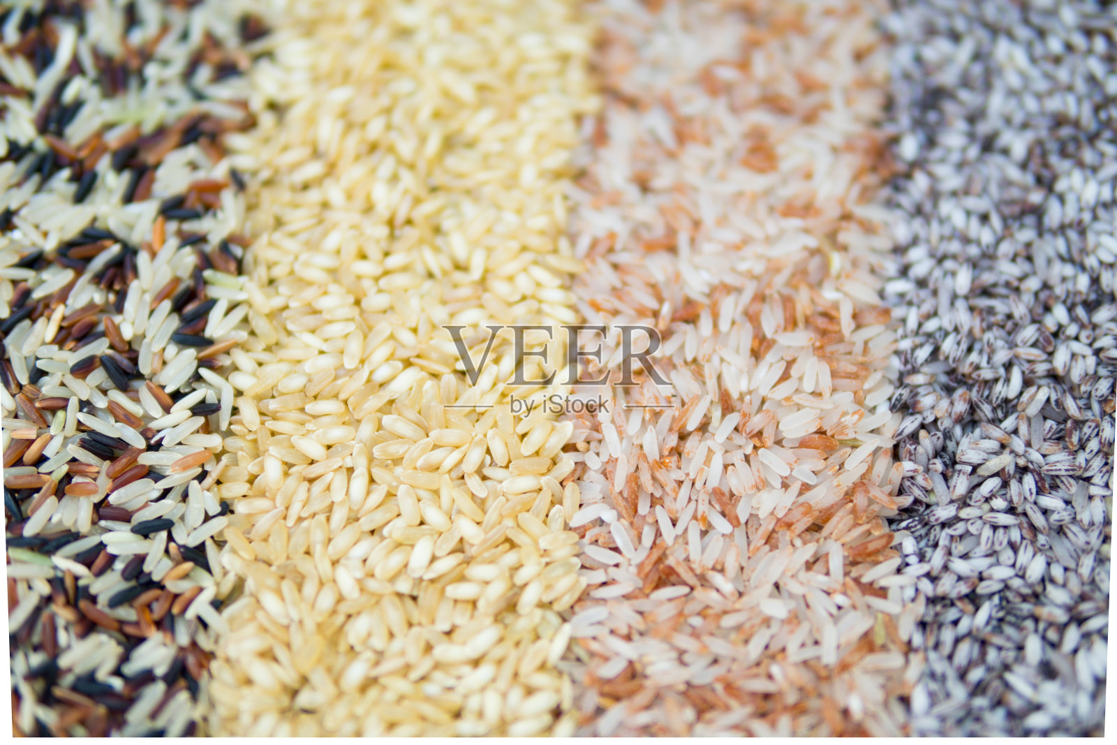 有机大米，混合大米和大米质地为背景照片摄影图片