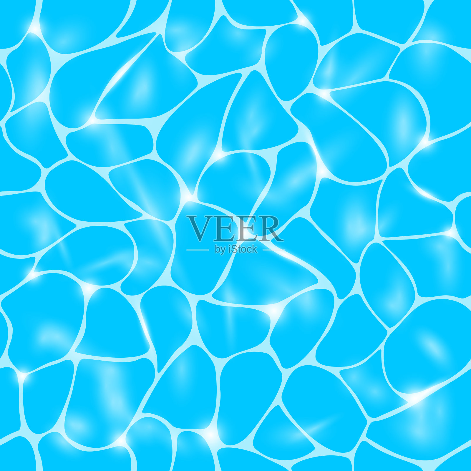 池水波光粼粼。无缝纹理。向量现实的例子设计元素图片