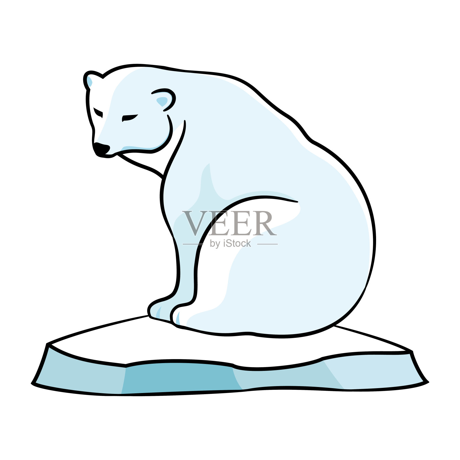 北极熊在浮冰上。设计元素图片