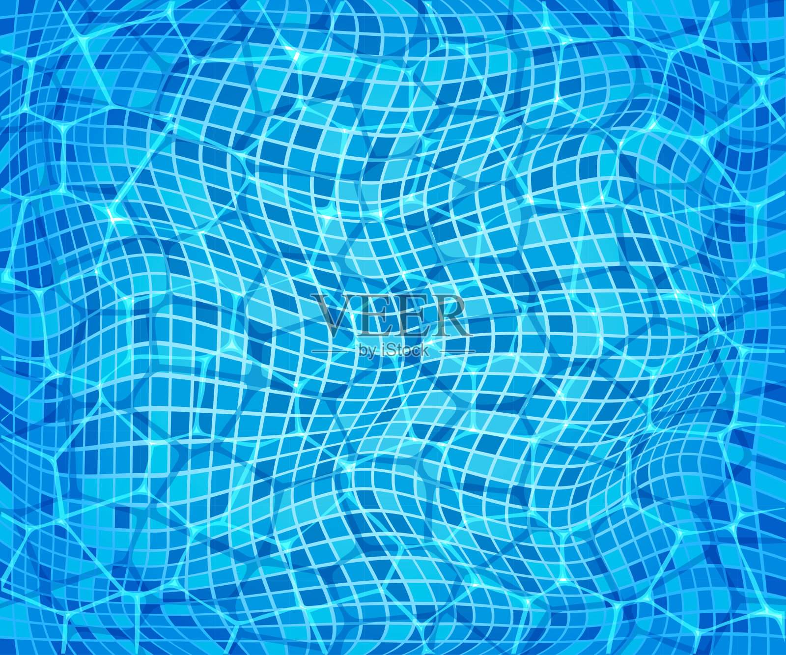 池塘里湛蓝的水。设计元素图片