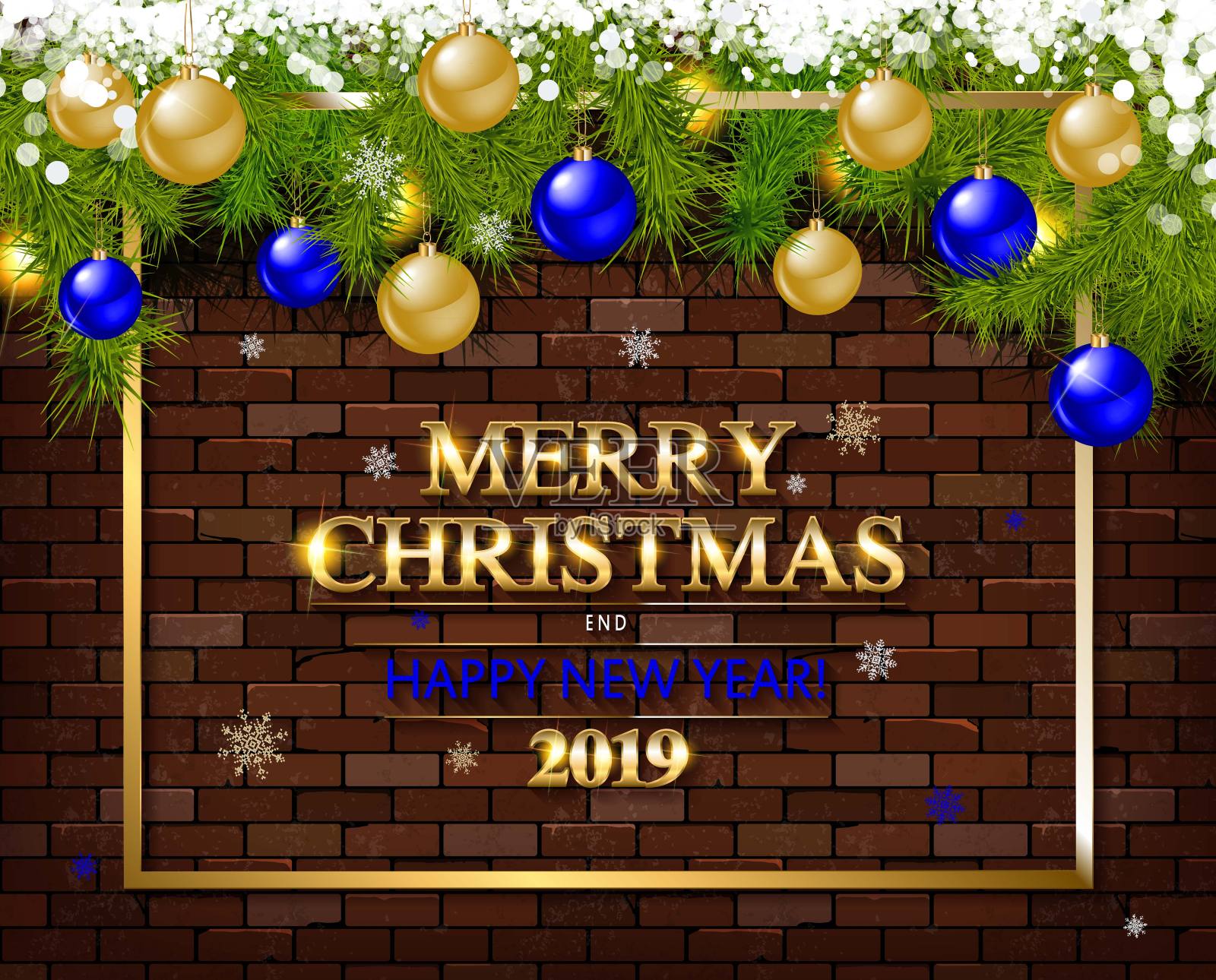 圣诞快乐，2019年新年快乐插画图片素材