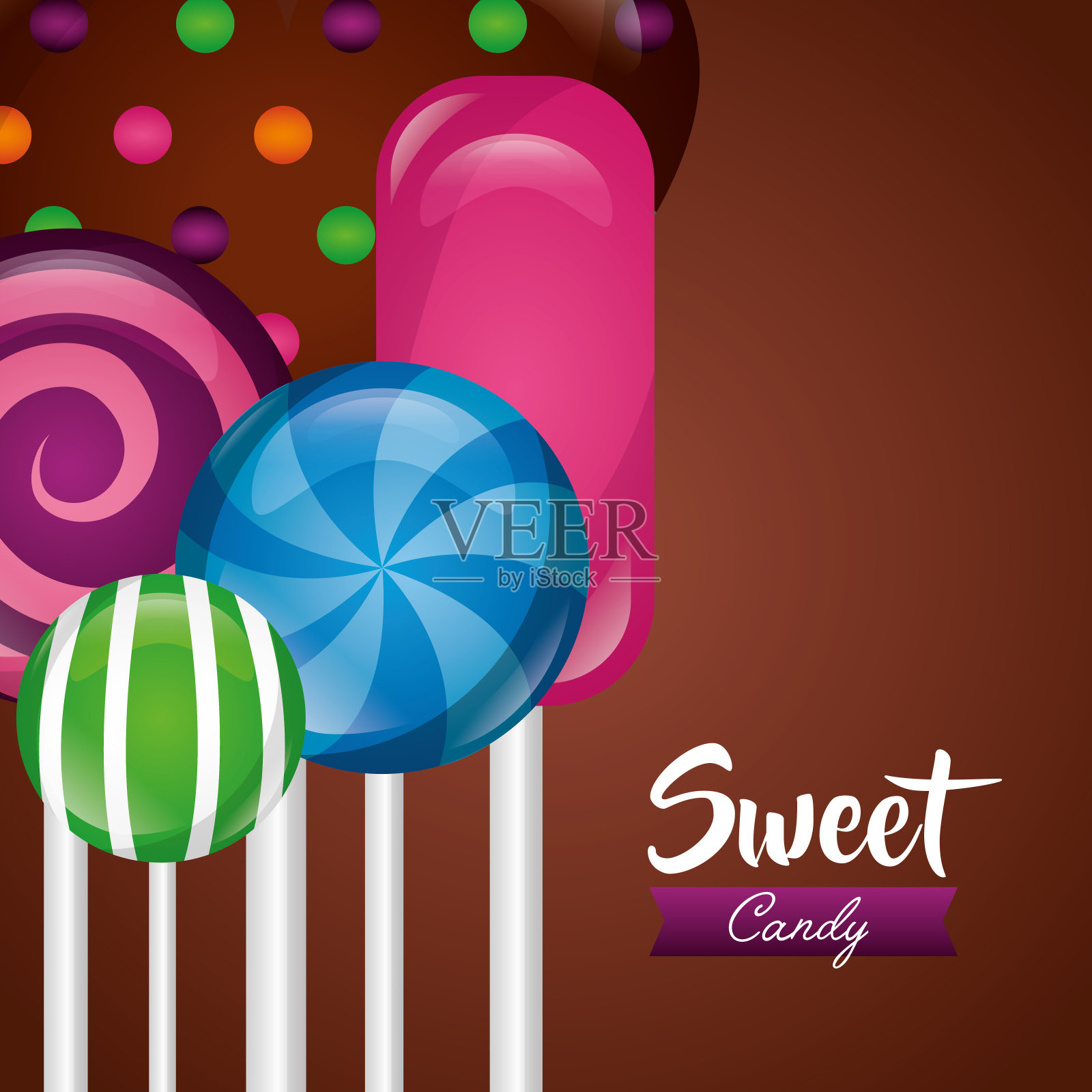 甜蜜的糖果的概念插画图片素材