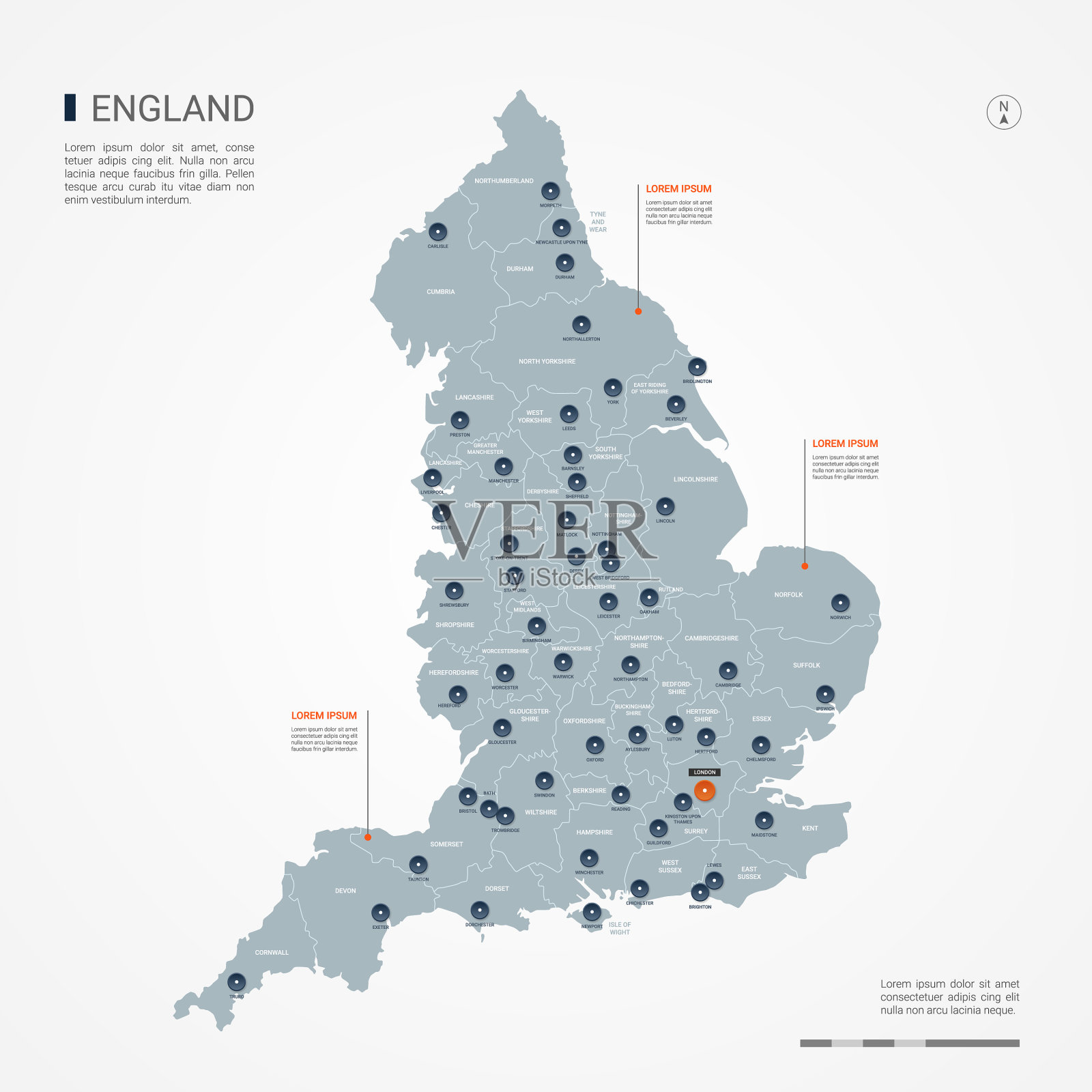 英国地图信息图地图矢量插图。插画图片素材